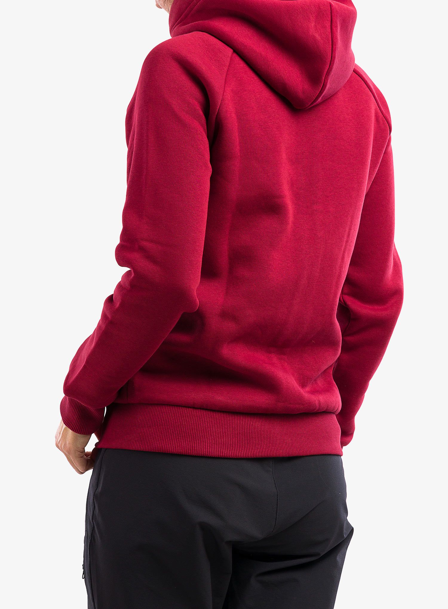 Ženska jopica z zadrgo Peak Performance Original Zip Hood - rogue red