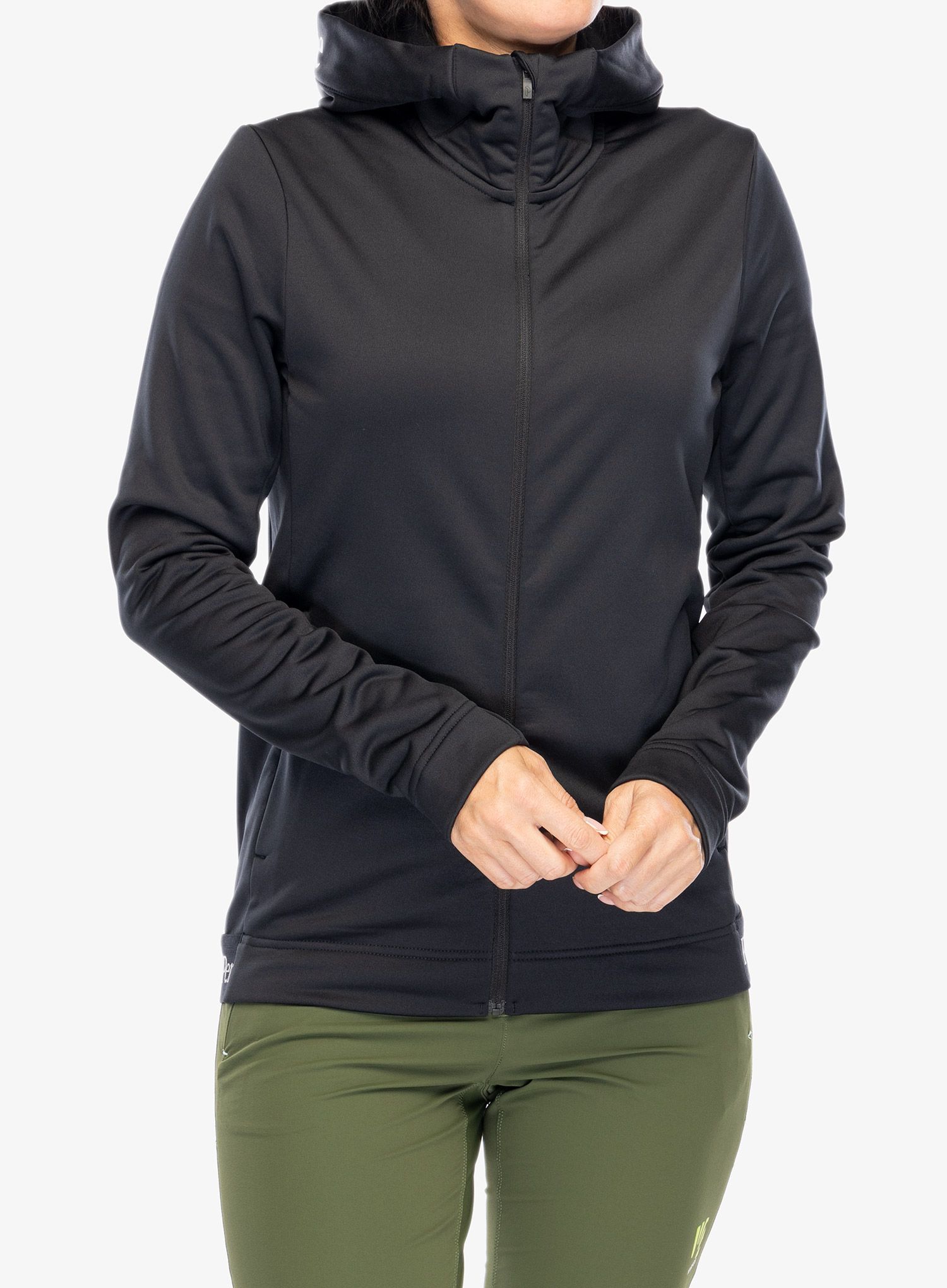 Ženski flis Peak Performance Rider Tech Zip Hood - black