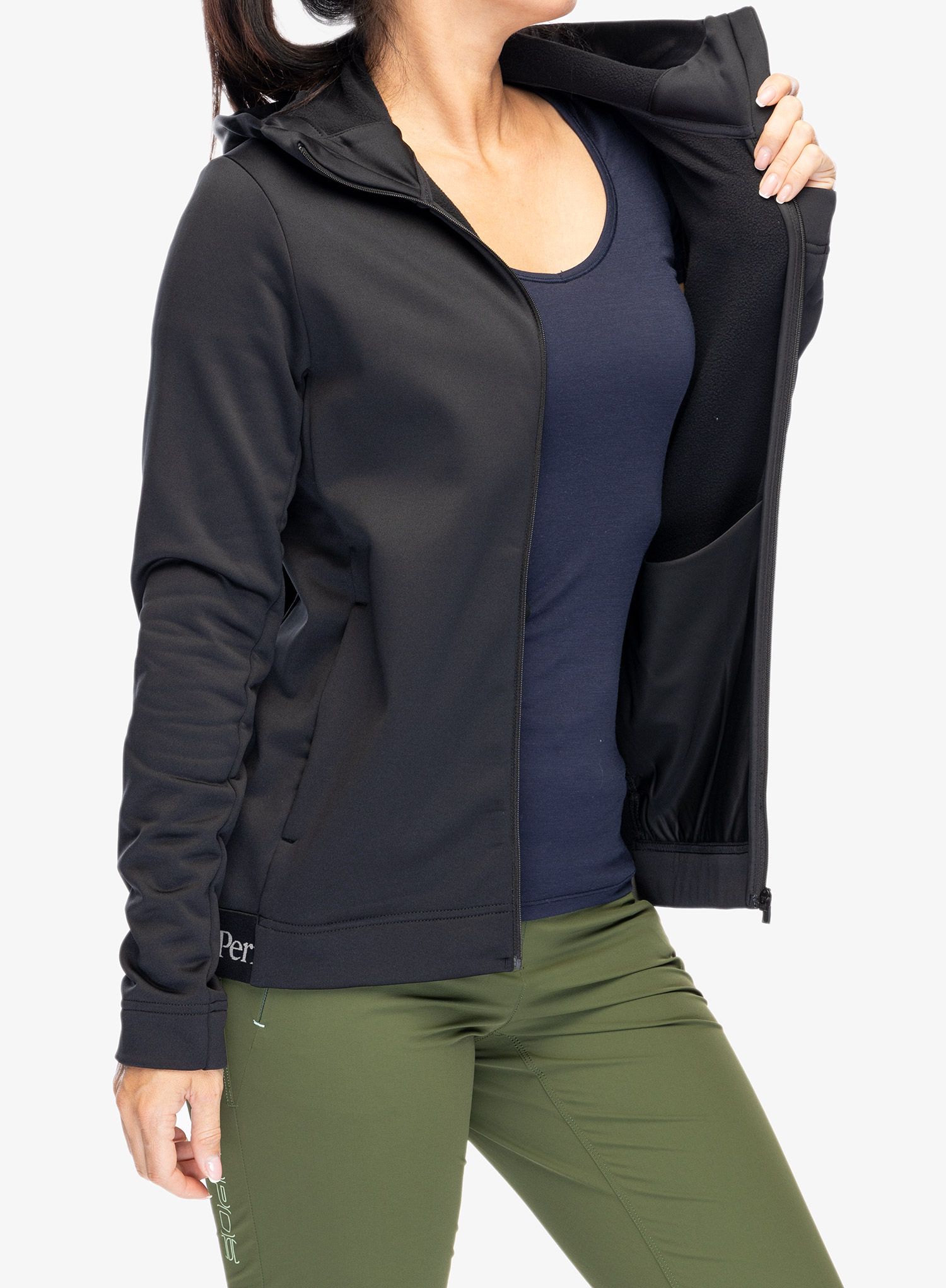 Ženski flis Peak Performance Rider Tech Zip Hood - black