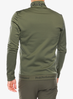 Puloverji brez kapuce Peak Performance Rider Tech Zip Jacket - pine needle