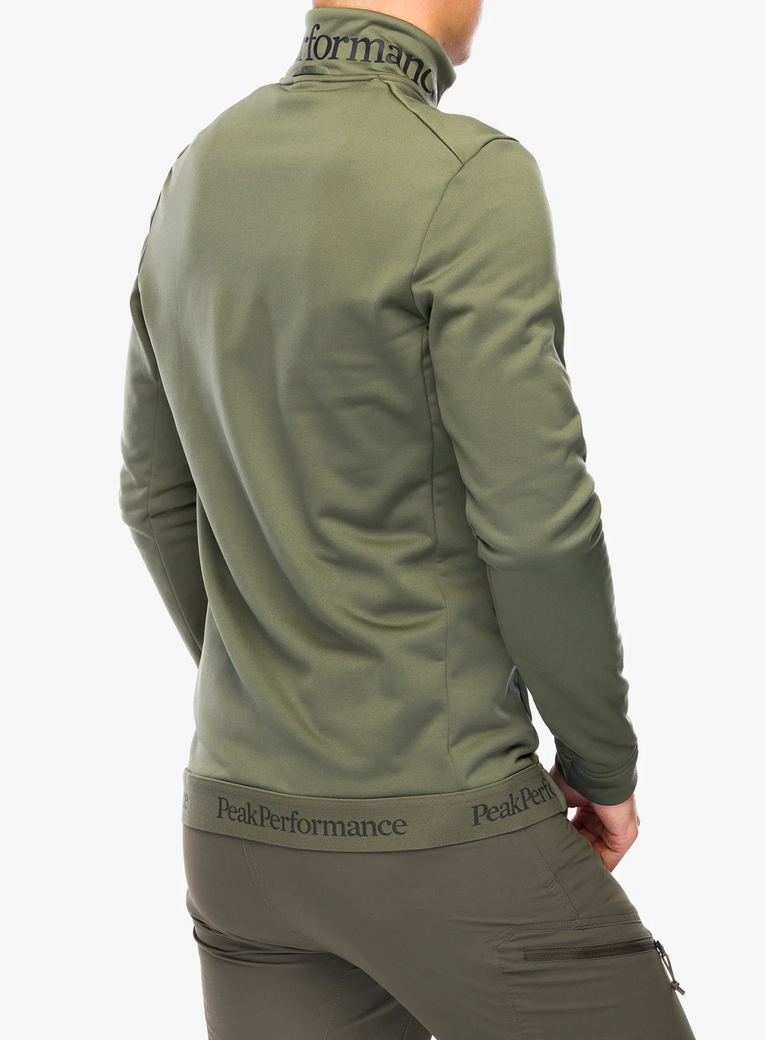 Puloverji brez kapuce Peak Performance Rider Tech Zip Jacket - pine needle