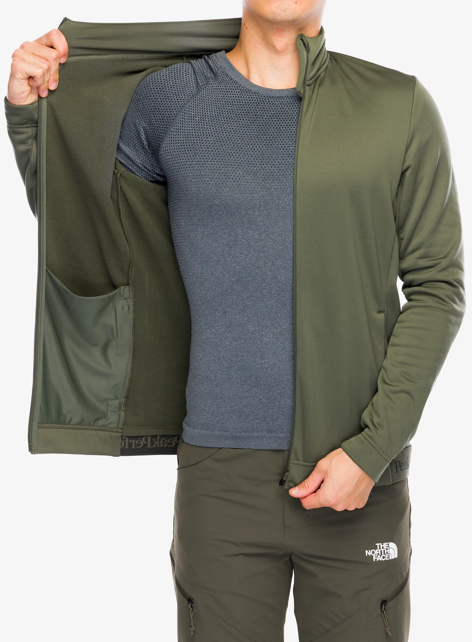 Puloverji brez kapuce Peak Performance Rider Tech Zip Jacket - pine needle