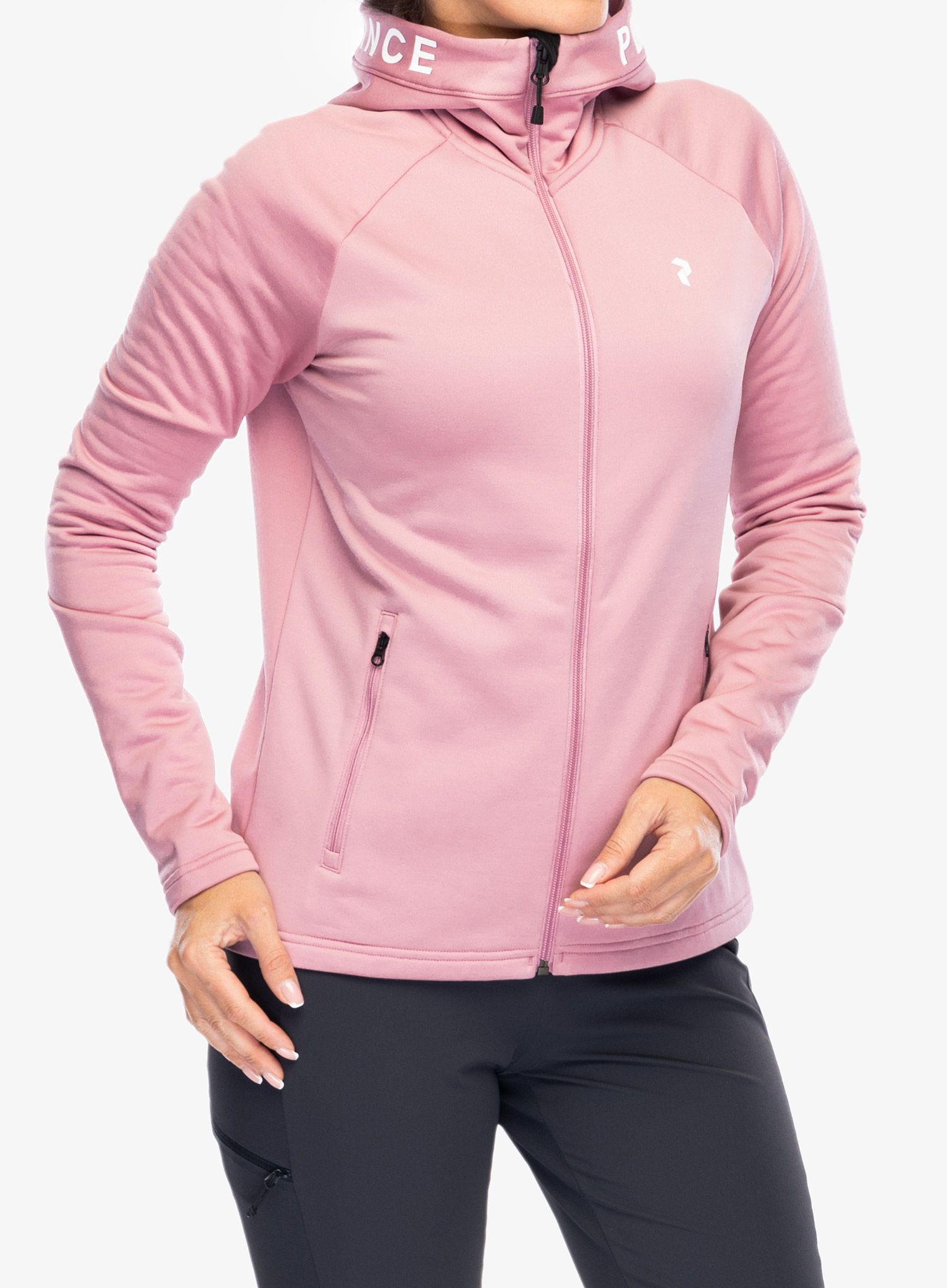 Ženska jopa s kapuco Peak Performance Rider Zip Hood - bitter root