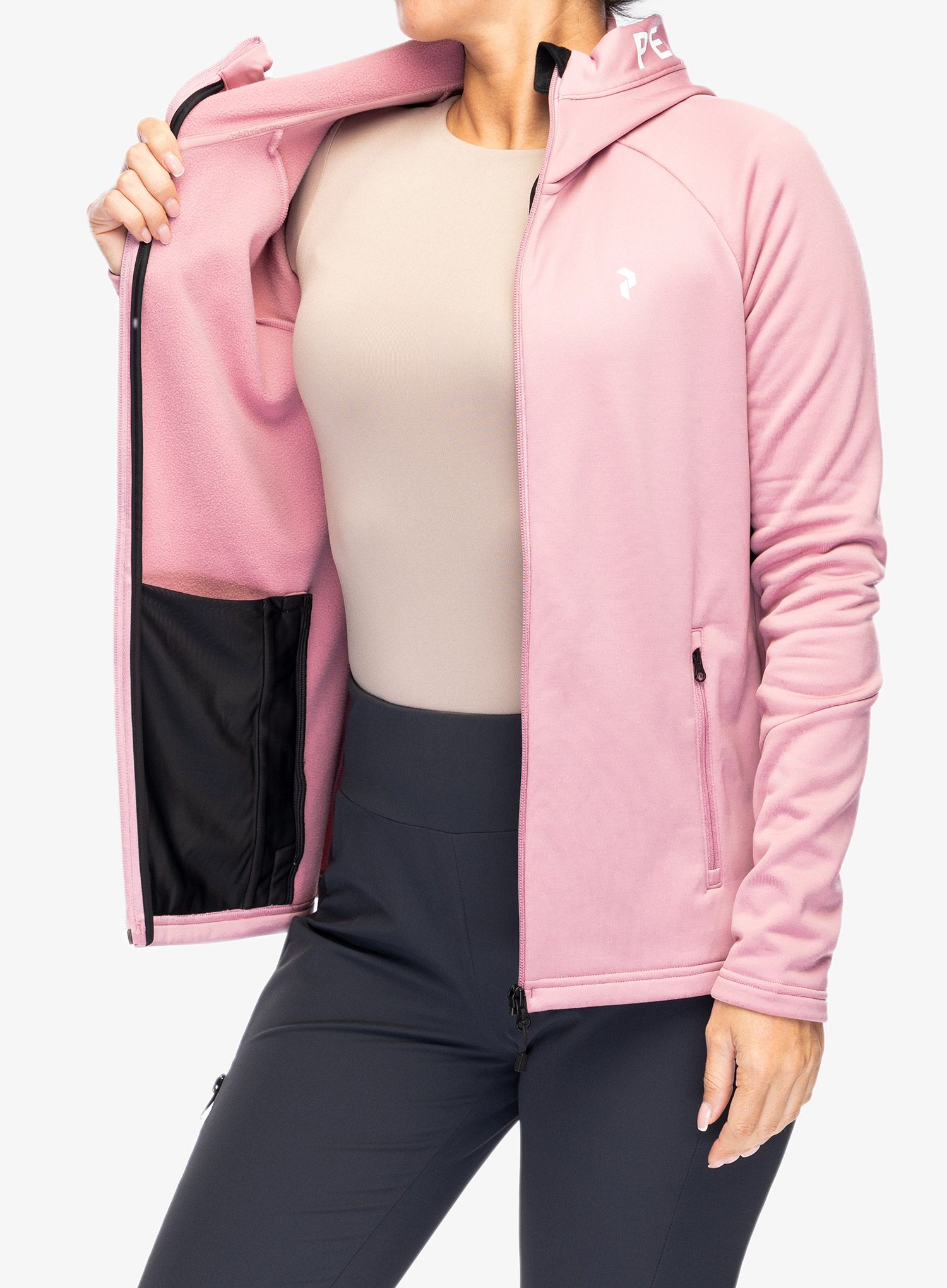 Ženska jopa s kapuco Peak Performance Rider Zip Hood - bitter root