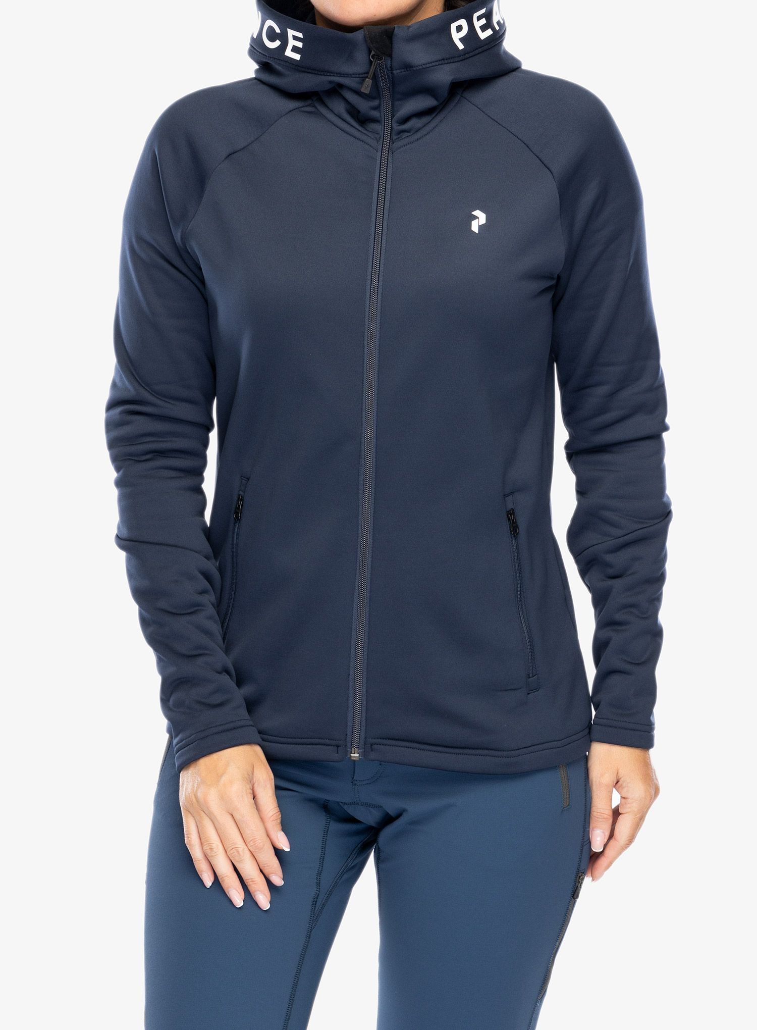 Ženski flis Peak Performance Rider Zip Hood - blue shadow/shadow
