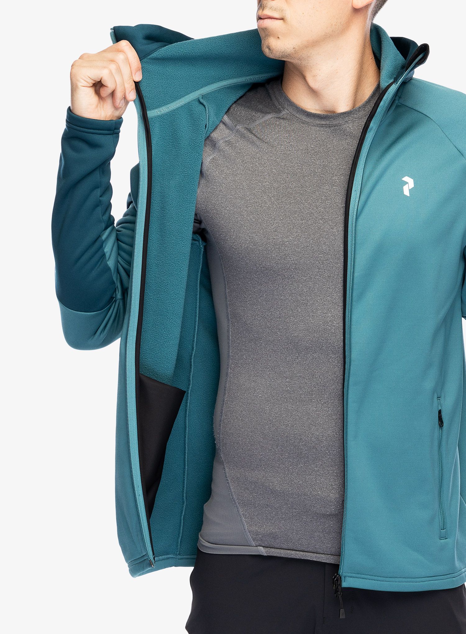 Jopica s kapuco Peak Performance Rider Zip Hood - hydro fresh/infinity teel