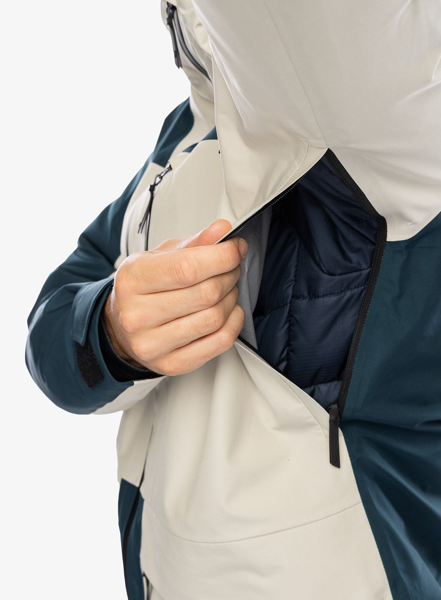 Smučarska jakna Peak Performance Vertical GORE-TEX 3L Jacket - infinity teel/sand fog