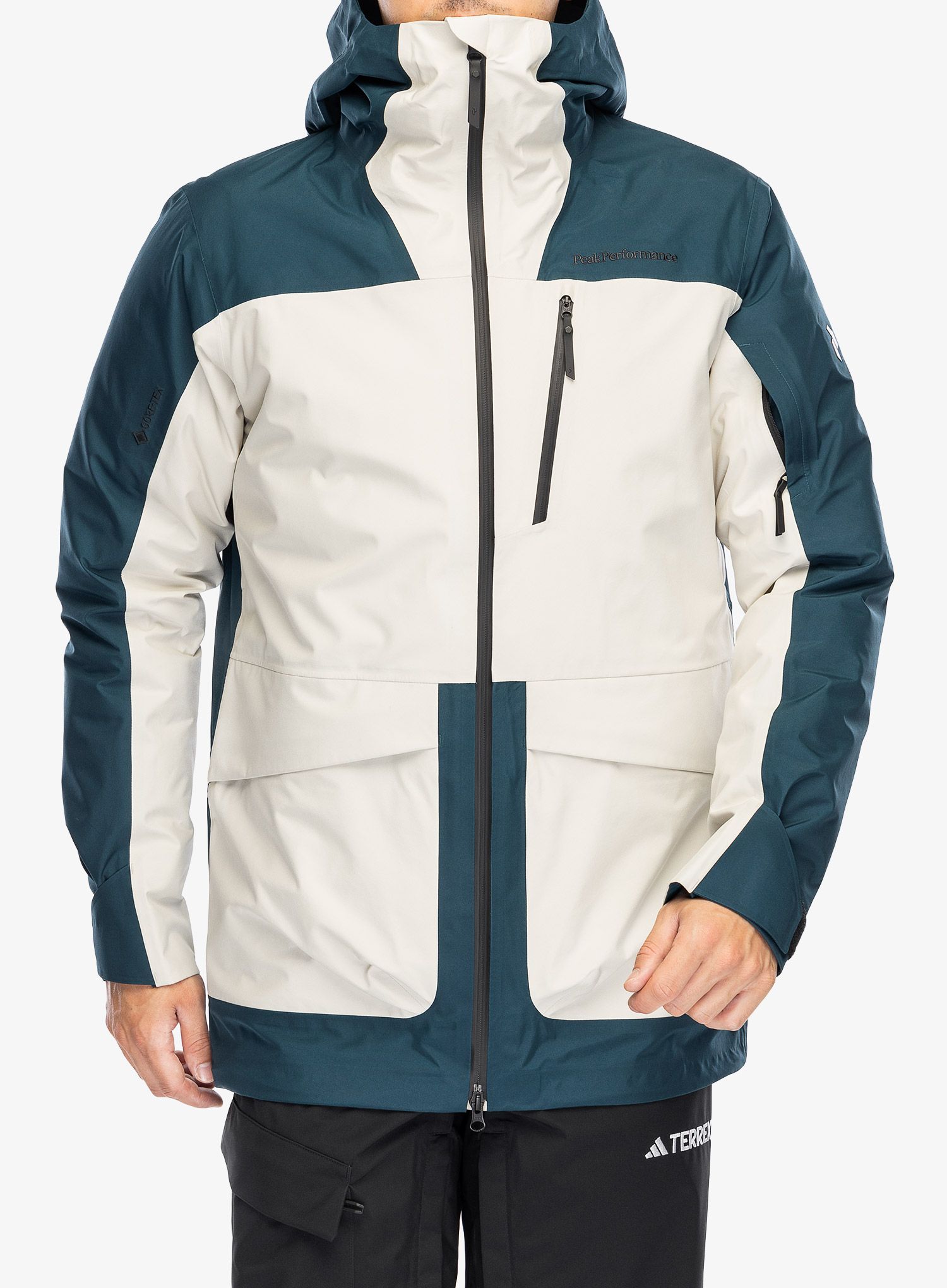 Smučarska jakna Peak Performance Vertical GORE-TEX 3L Jacket - infinity teel/sand fog