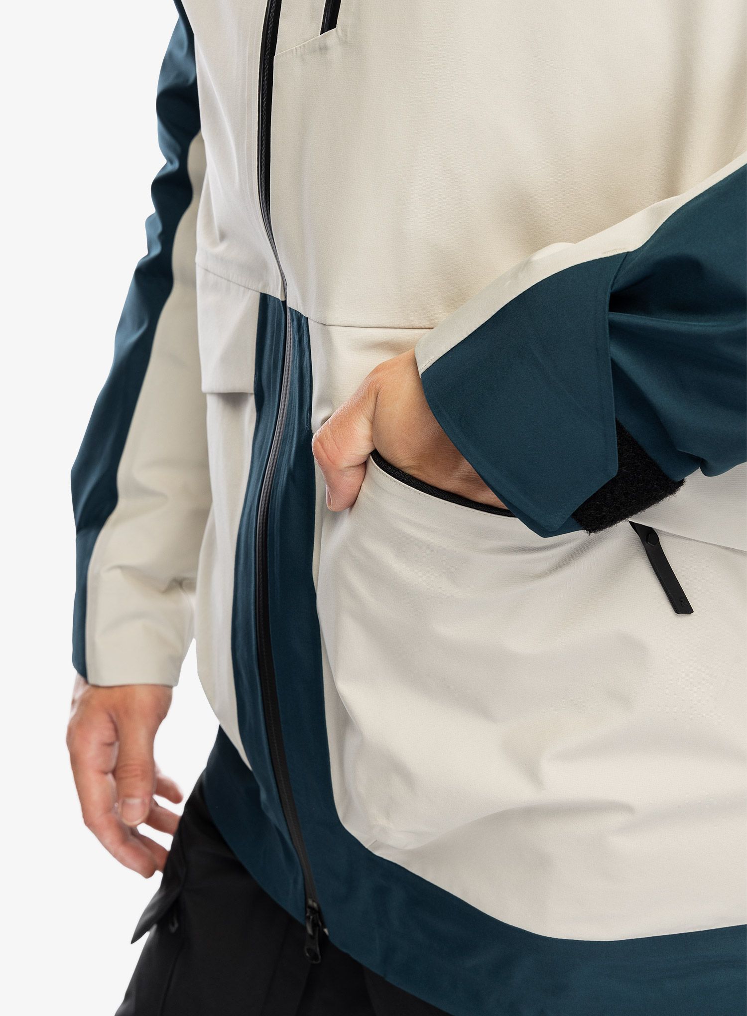 Smučarska jakna Peak Performance Vertical GORE-TEX 3L Jacket - infinity teel/sand fog