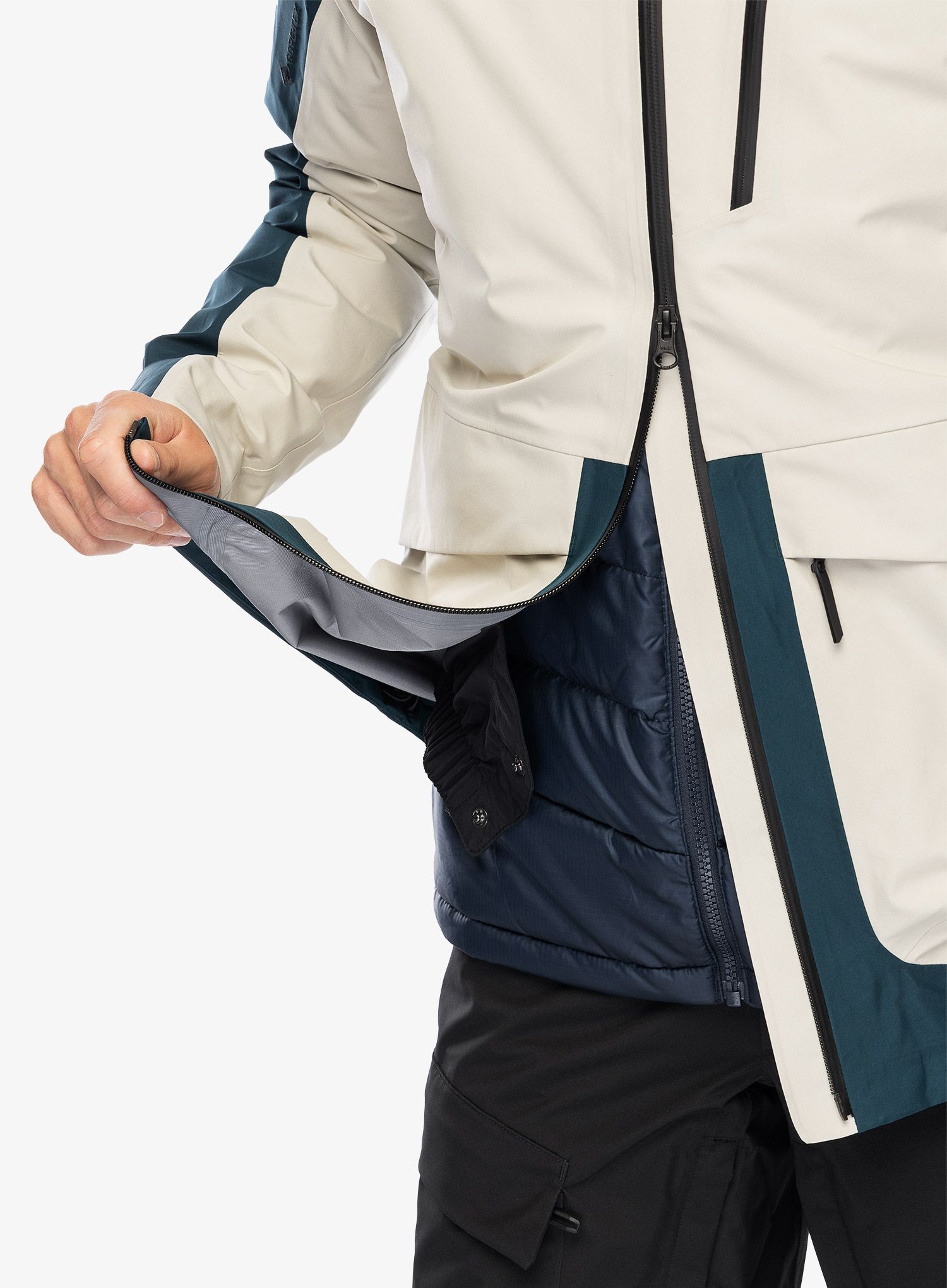 Smučarska jakna Peak Performance Vertical GORE-TEX 3L Jacket - infinity teel/sand fog