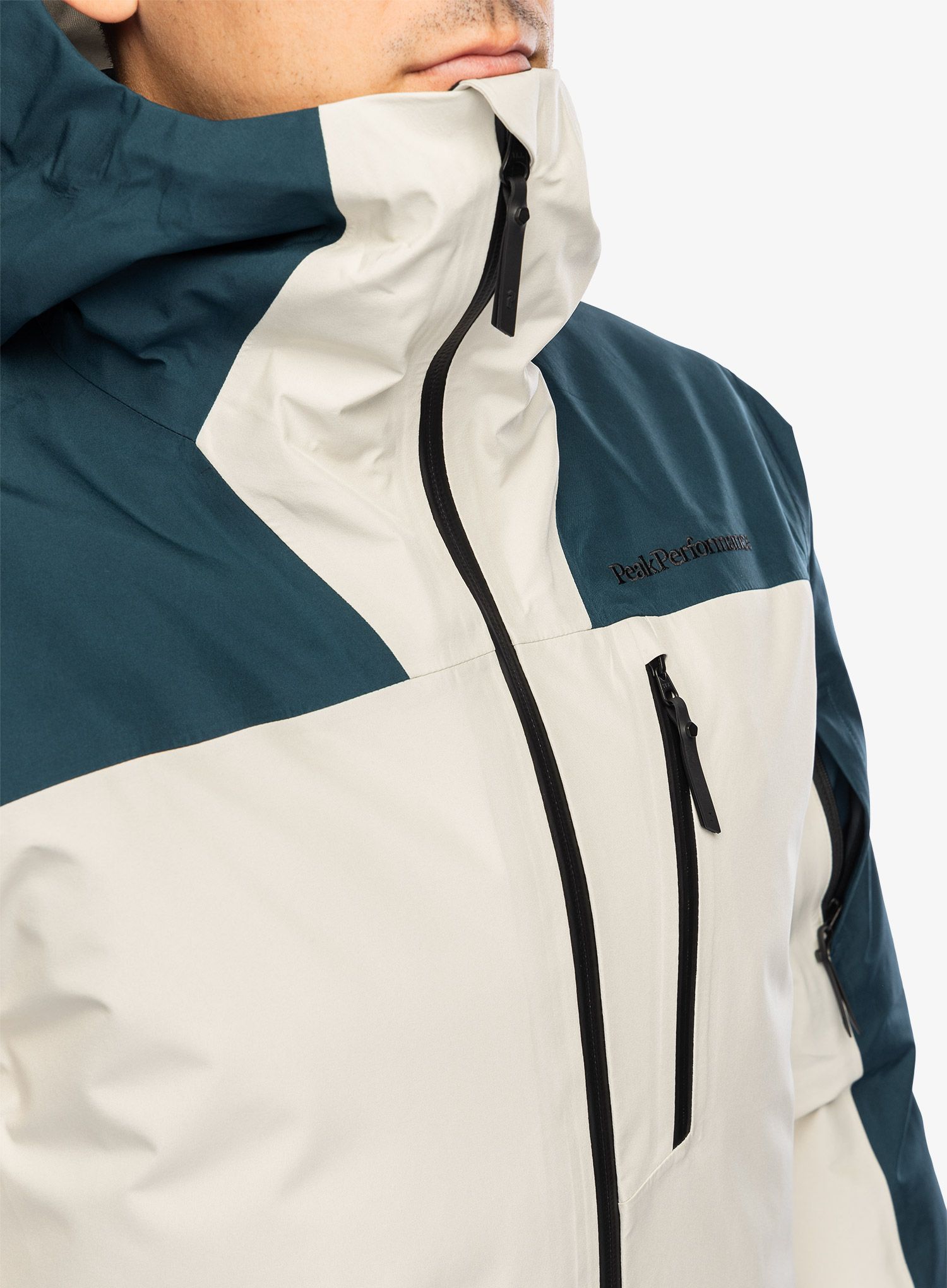 Smučarska jakna Peak Performance Vertical GORE-TEX 3L Jacket - infinity teel/sand fog