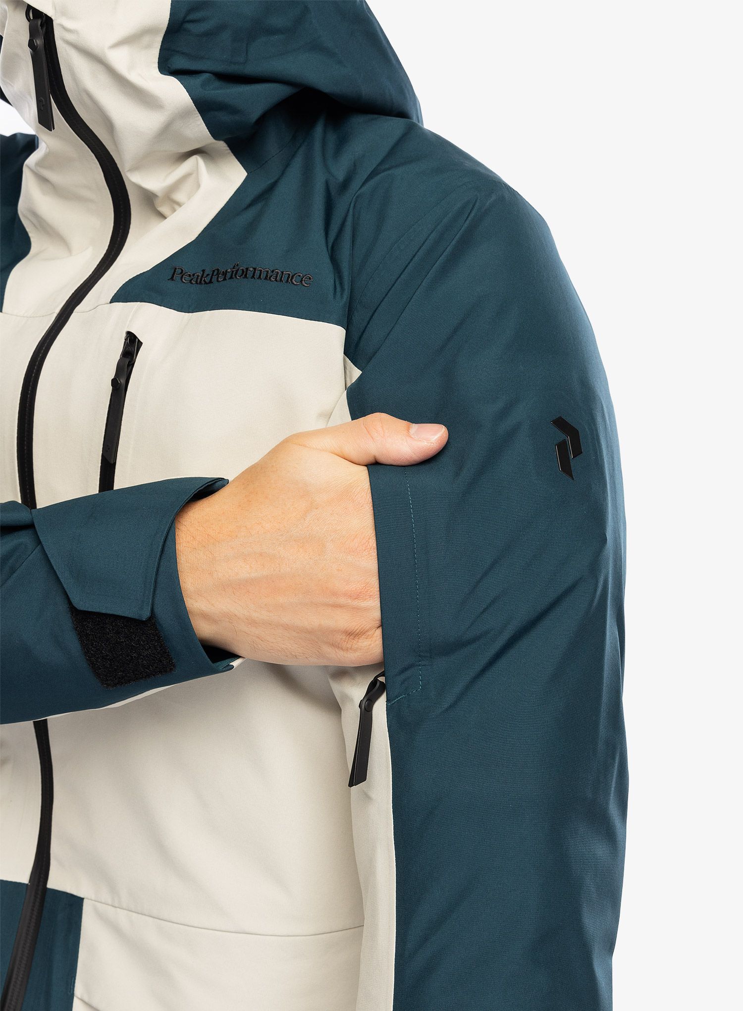 Smučarska jakna Peak Performance Vertical GORE-TEX 3L Jacket - infinity teel/sand fog