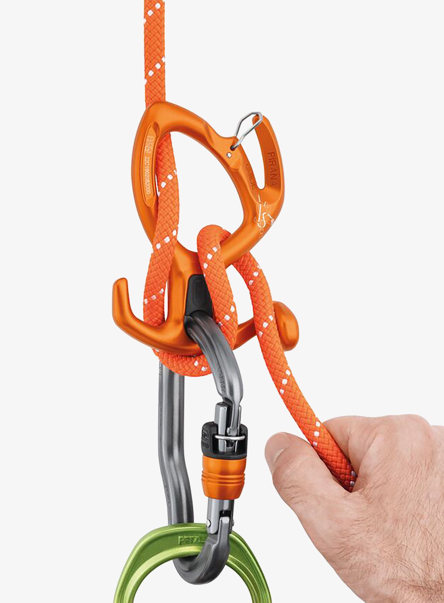 Naprava za spust Petzl Pirana Guide - orange
