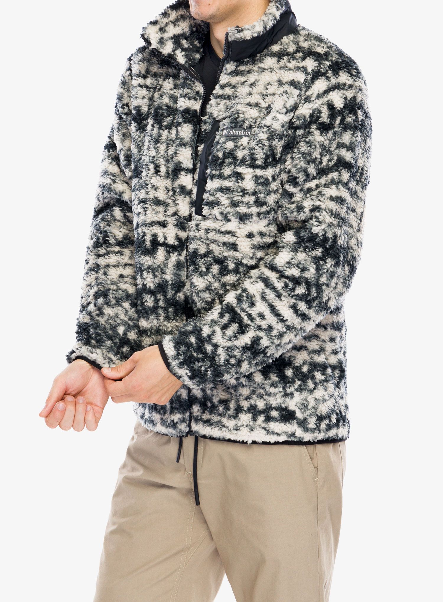 Flis Columbia Winter Pass Printed Fleece II - dark stone stippled stripe