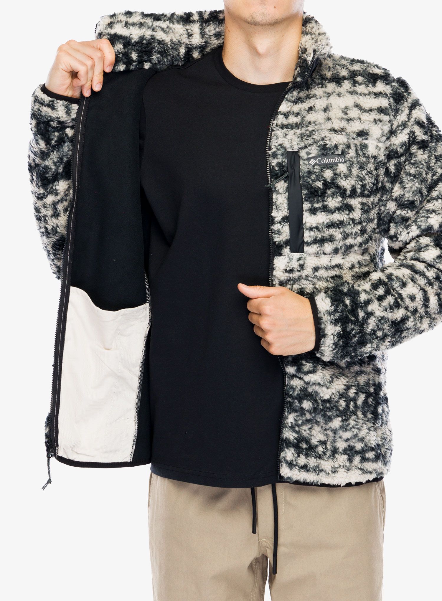 Flis Columbia Winter Pass Printed Fleece II - dark stone stippled stripe