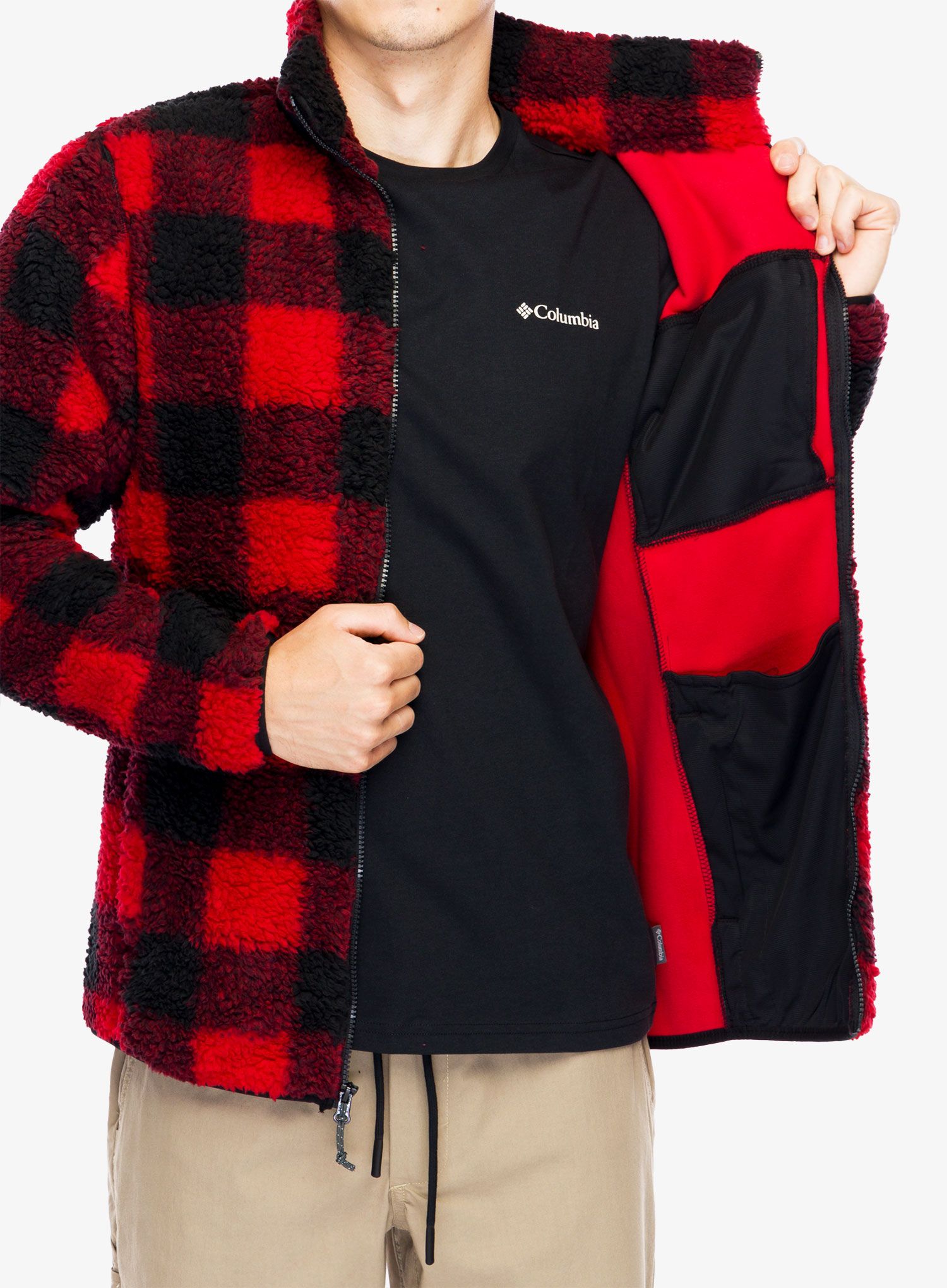 Flis Columbia Winter Pass Printed Fleece II - mountain red check