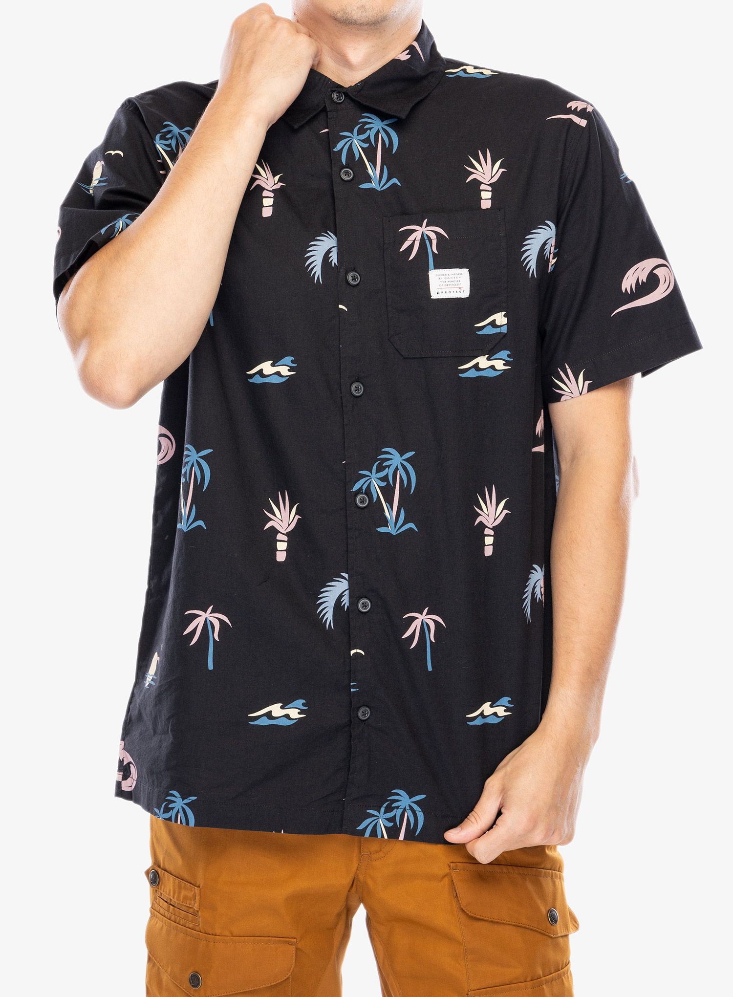 Srajca Protest Prtnemto Short Sleeve Shirt - true black