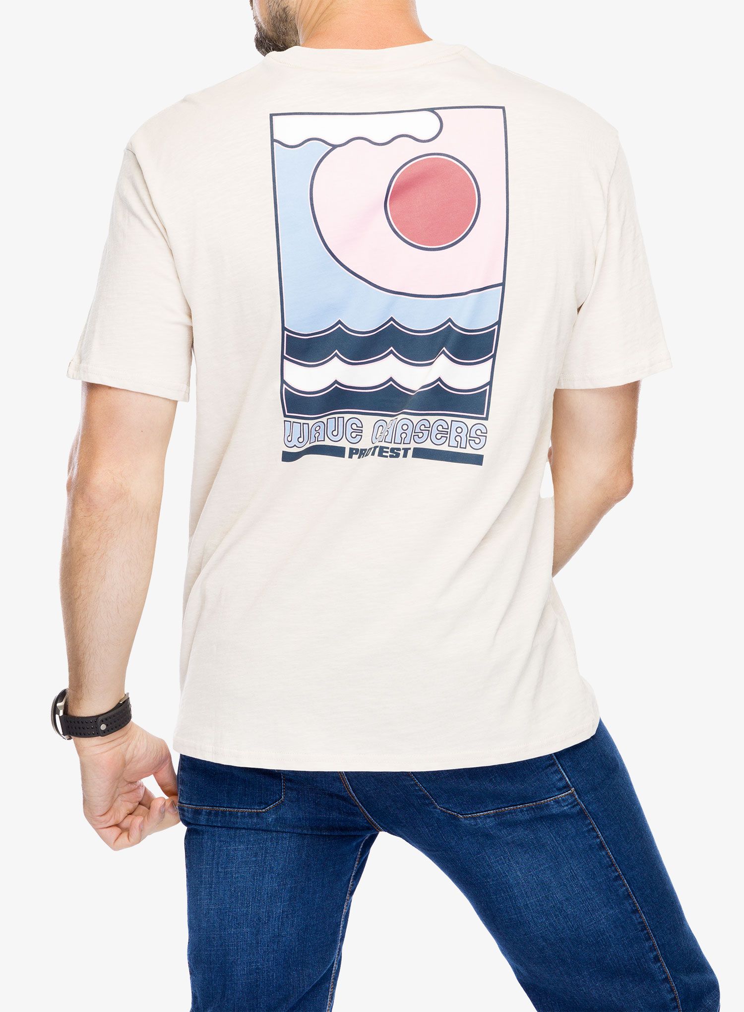Bombažna majica Protest Prtrudge T-Shirt - kit off white