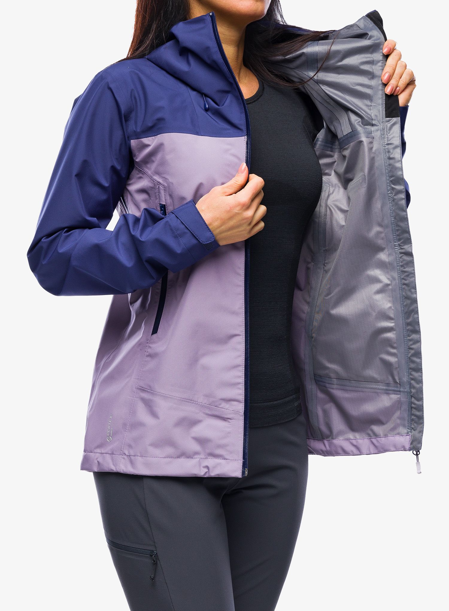 Ženska hardshell jakna Rab Arc Eco Jacket - patriot blue/purple sage