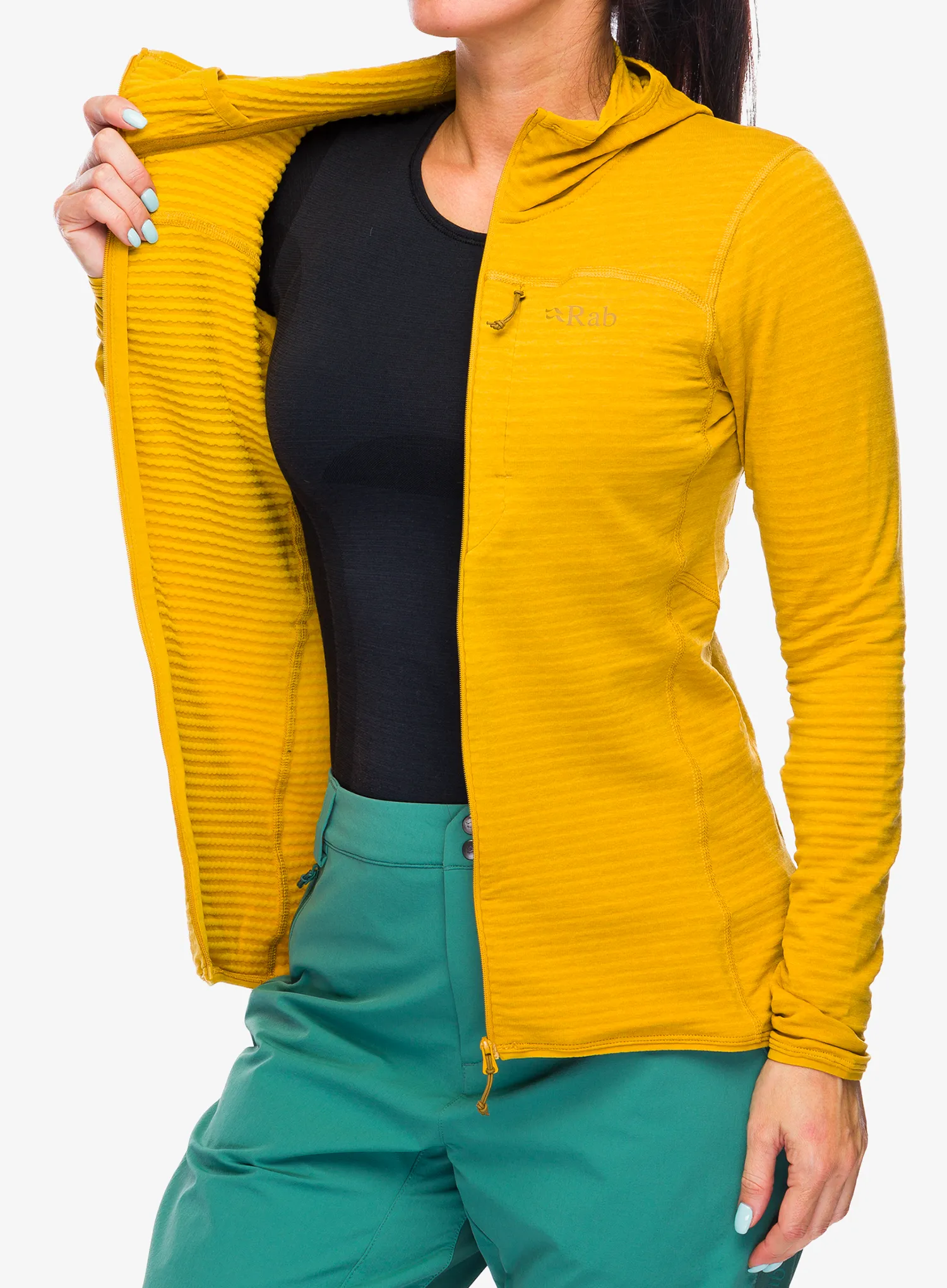 Ženska jopa s kapuco Rab Ascendor Light Hoody - sahara