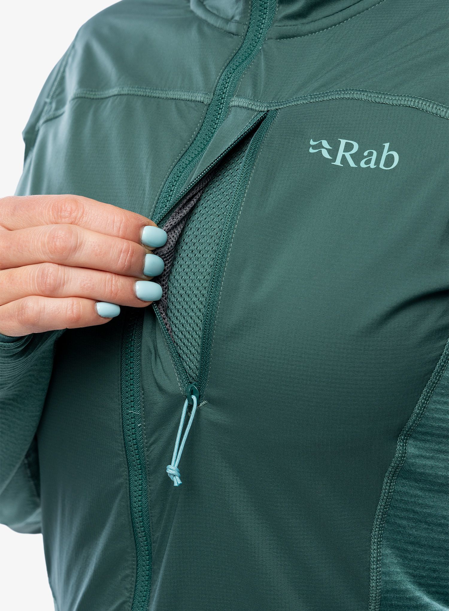 Jopica s kapuco Rab Ascendor Summit Hoody - green slate/eucalyptus