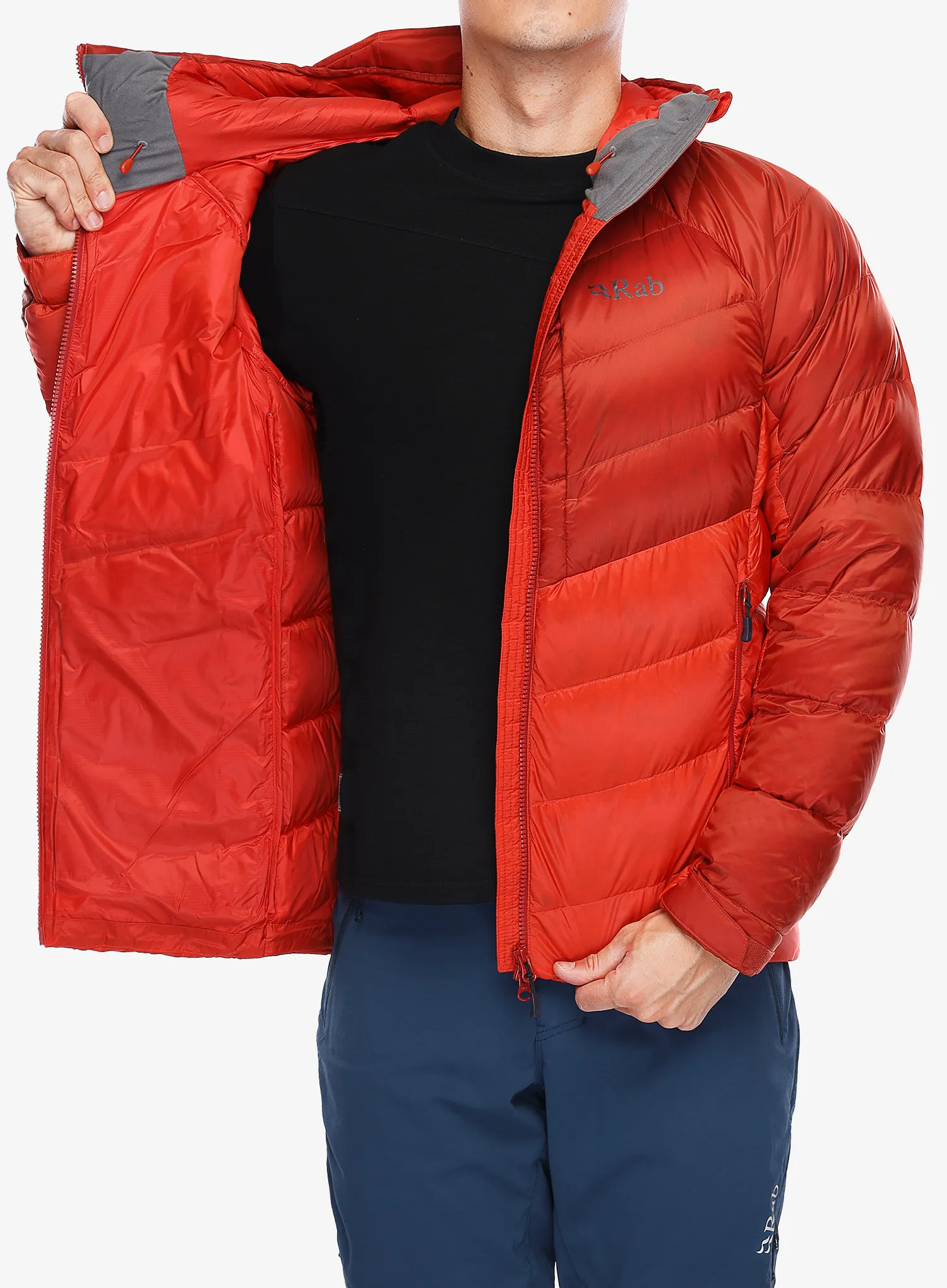 Puhovka Rab Axion Pro Jacket - tuscan red/dark horizon