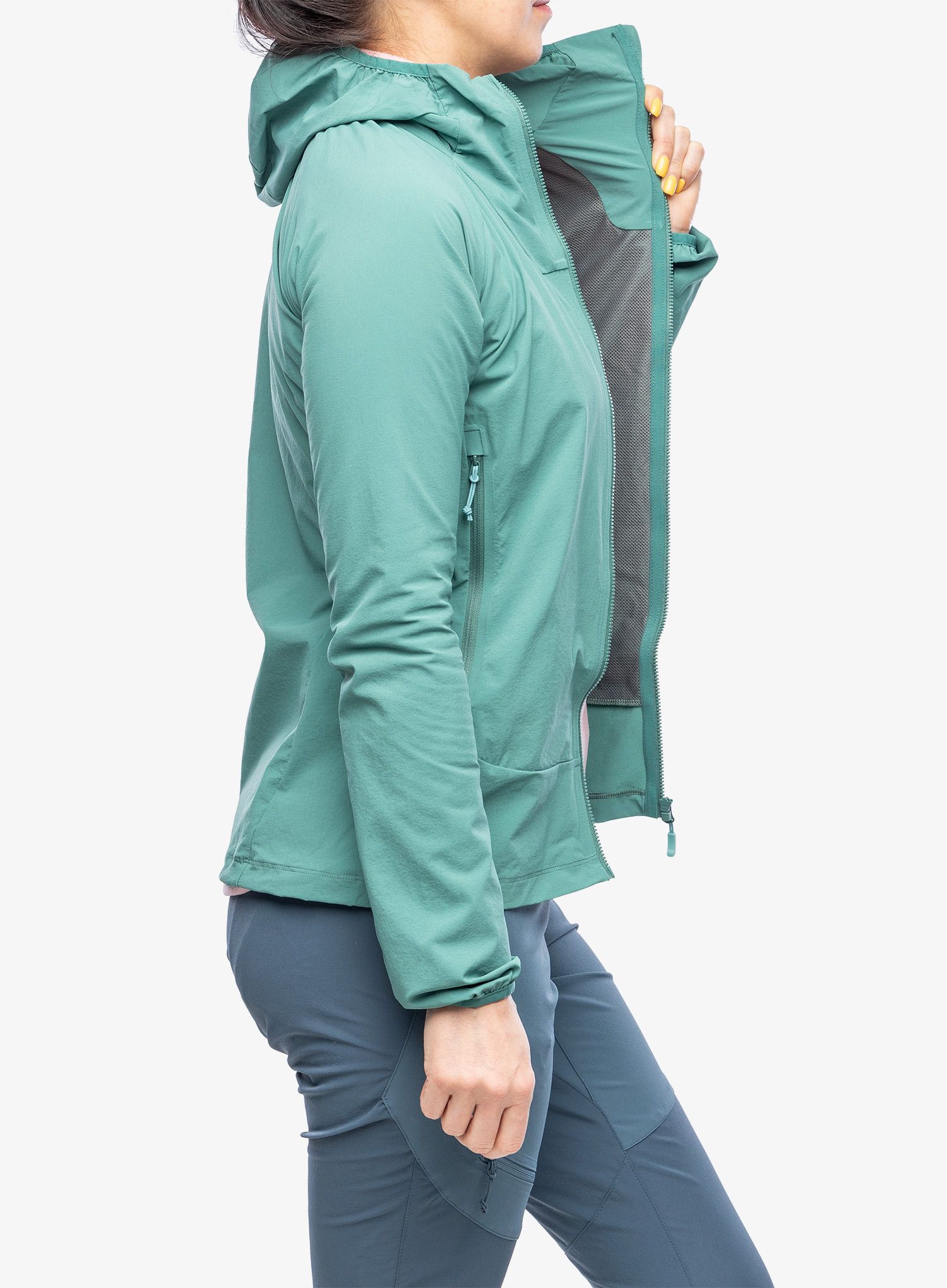 Ženska softshell jakna Rab Borealis Jacket - eucalyptus