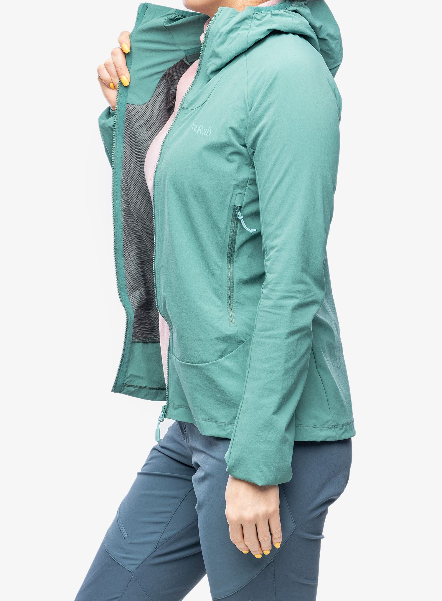 Ženska softshell jakna Rab Borealis Jacket - eucalyptus
