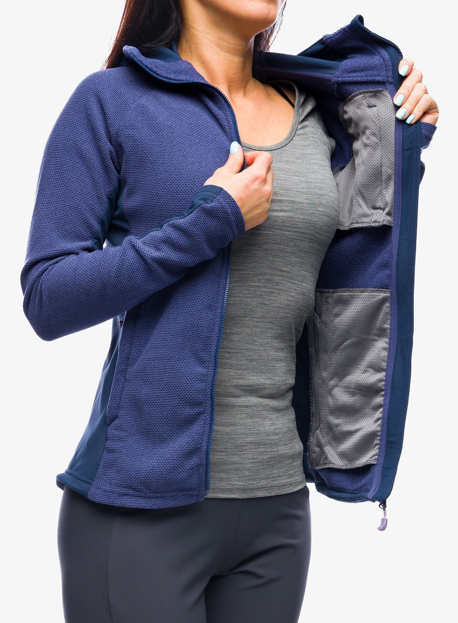 Ženski flis Rab Capacitor Hoody - patriot blue