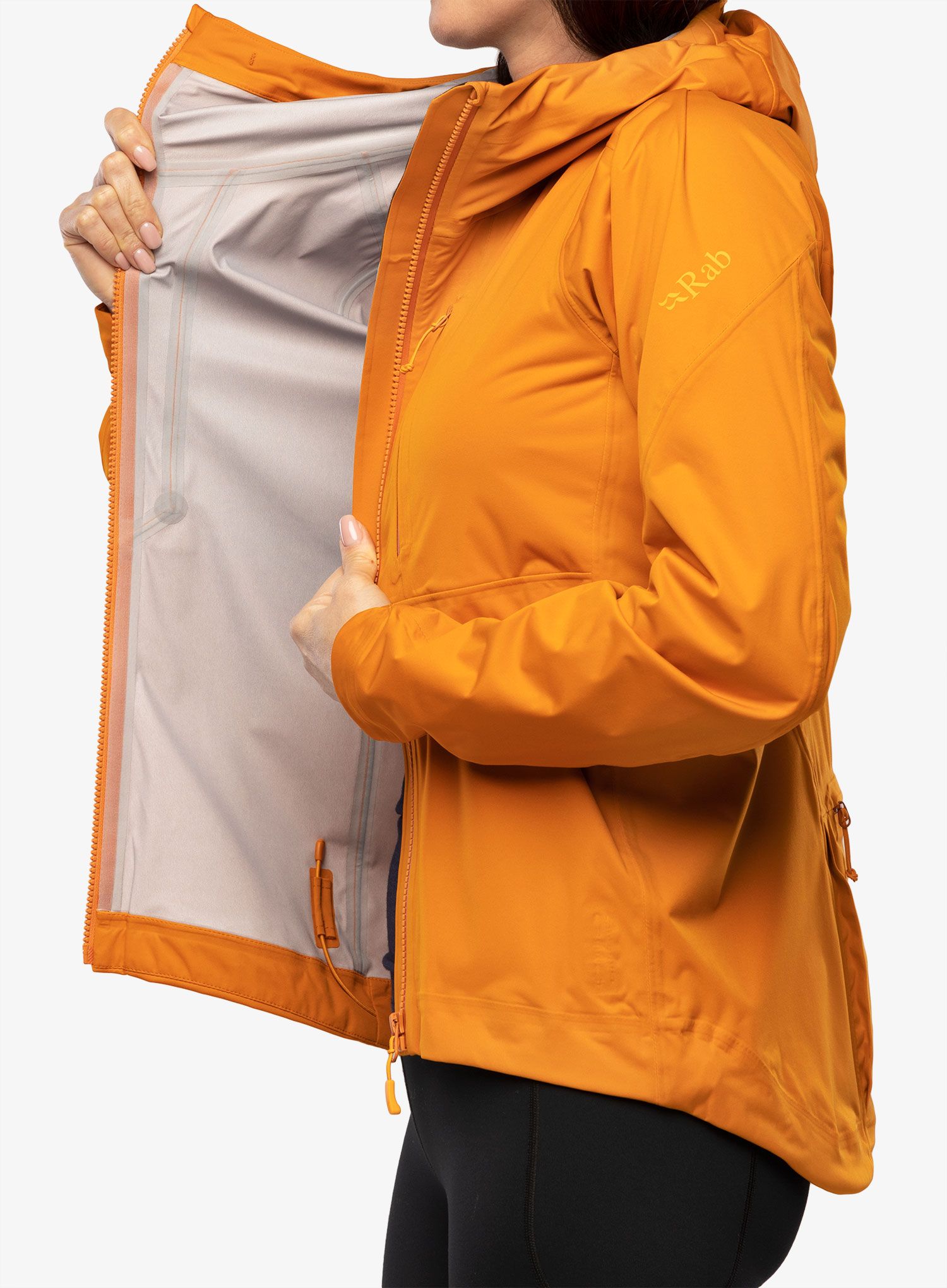 Ženska hardshell jakna Rab Cinder Kinetic Jacket - marmalade