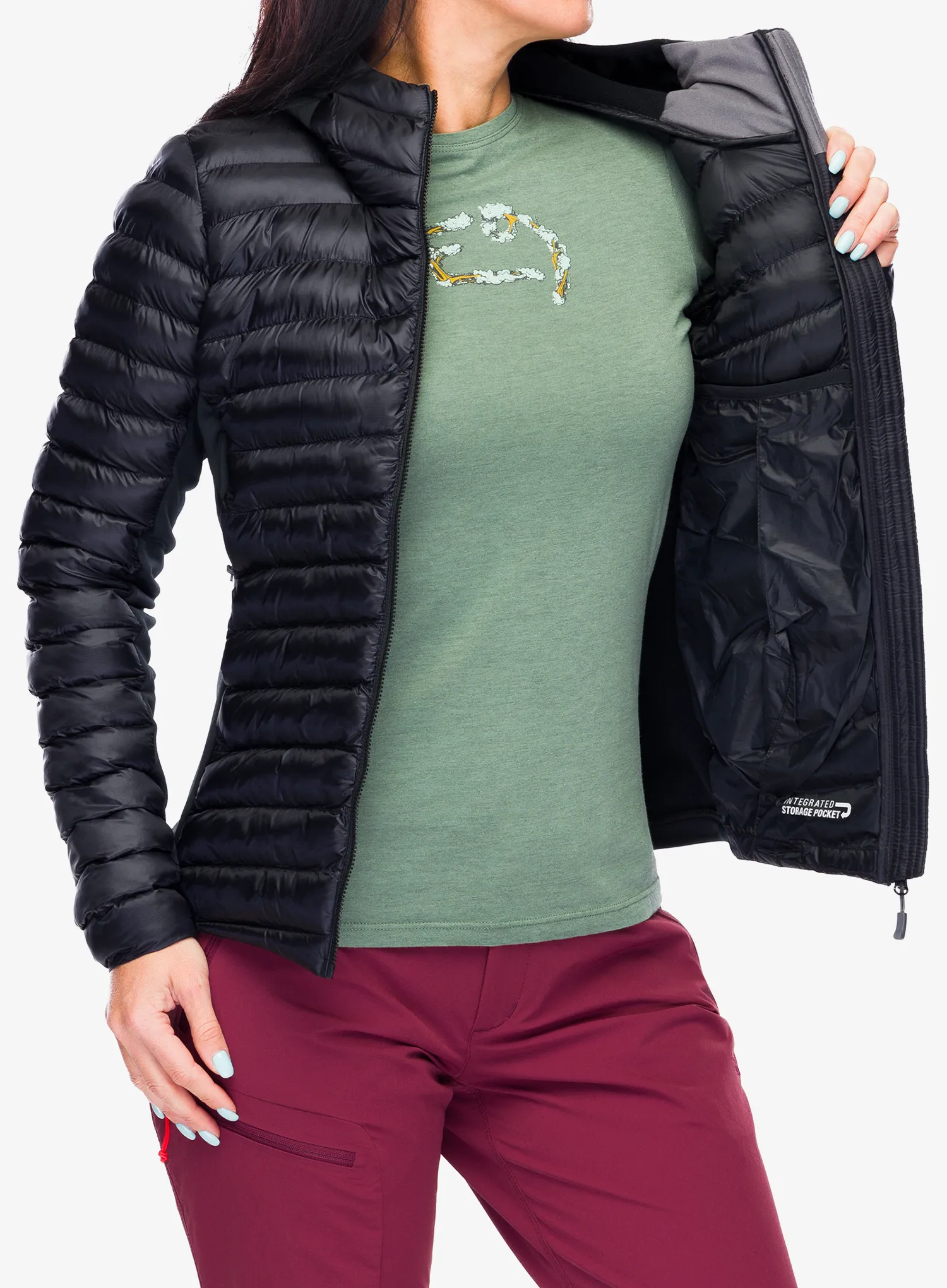 Ženska sintetična jakna Rab Cirrus Flex Hoody - black