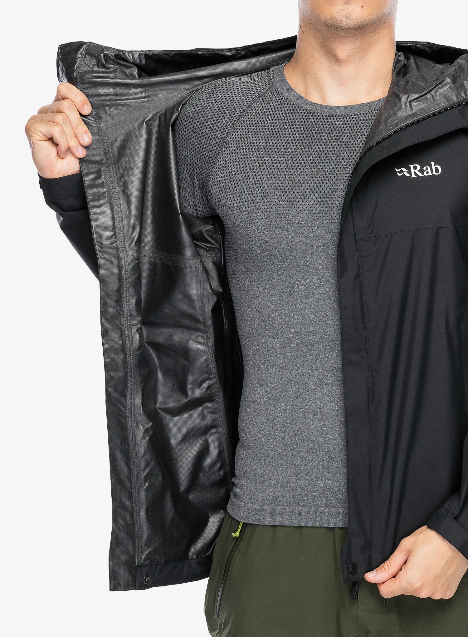 Nepremočljiva jakna Rab Downpour Eco Jacket - black