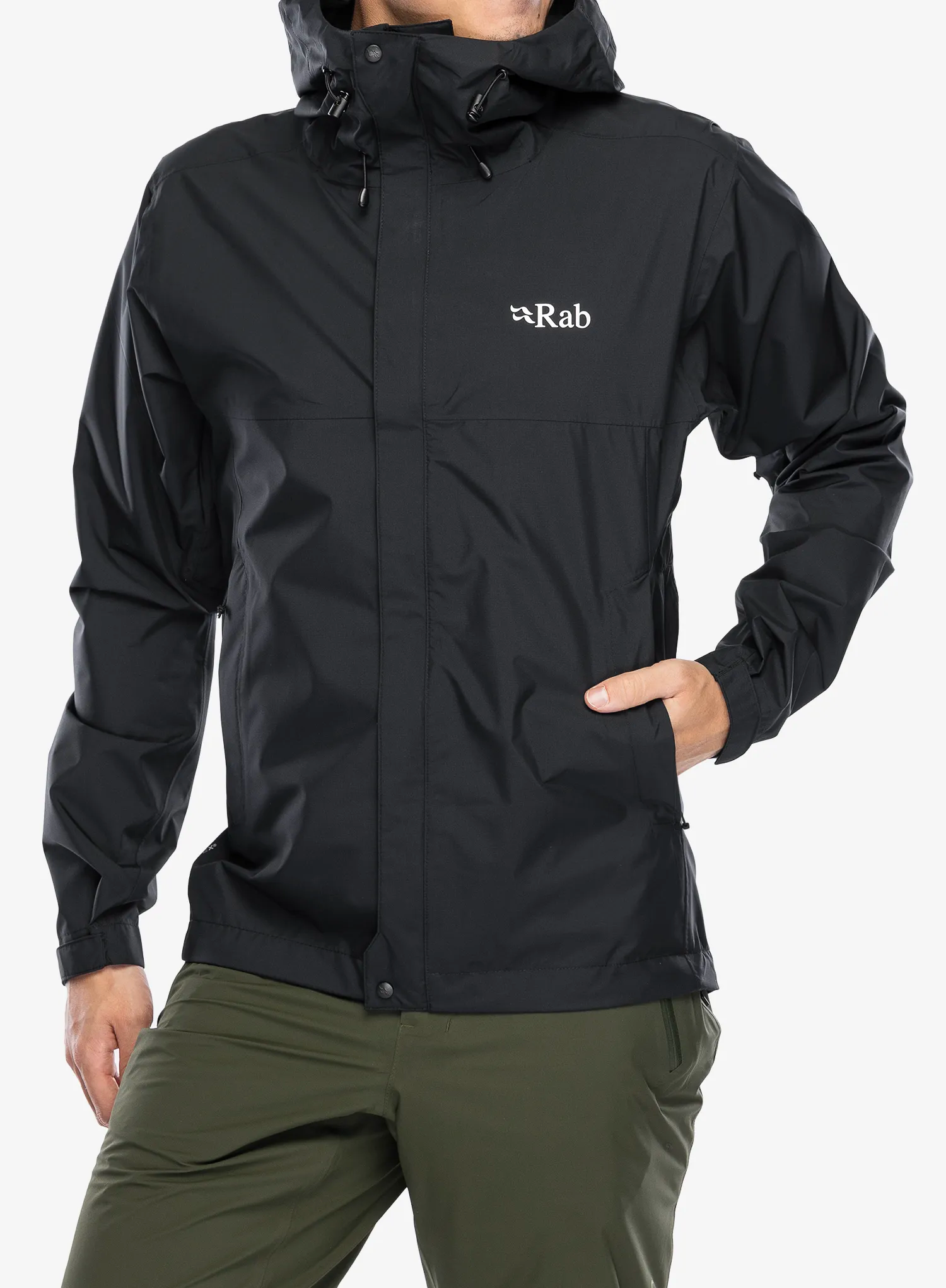 Nepremočljiva jakna Rab Downpour Eco Jacket - black
