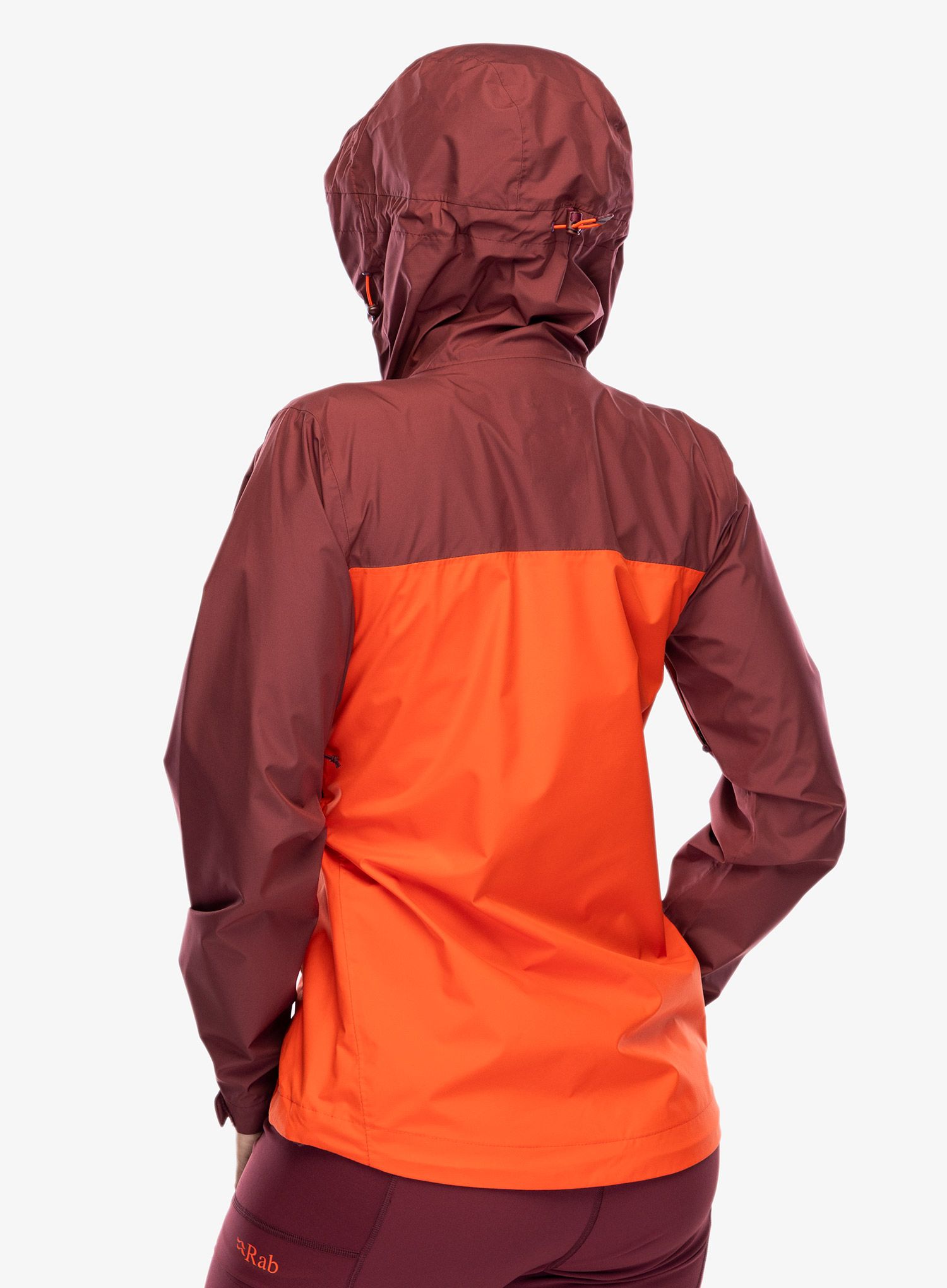 Ženska nepremočljiva jakna Rab Downpour Eco Jacket - deep heather/red grapefruit