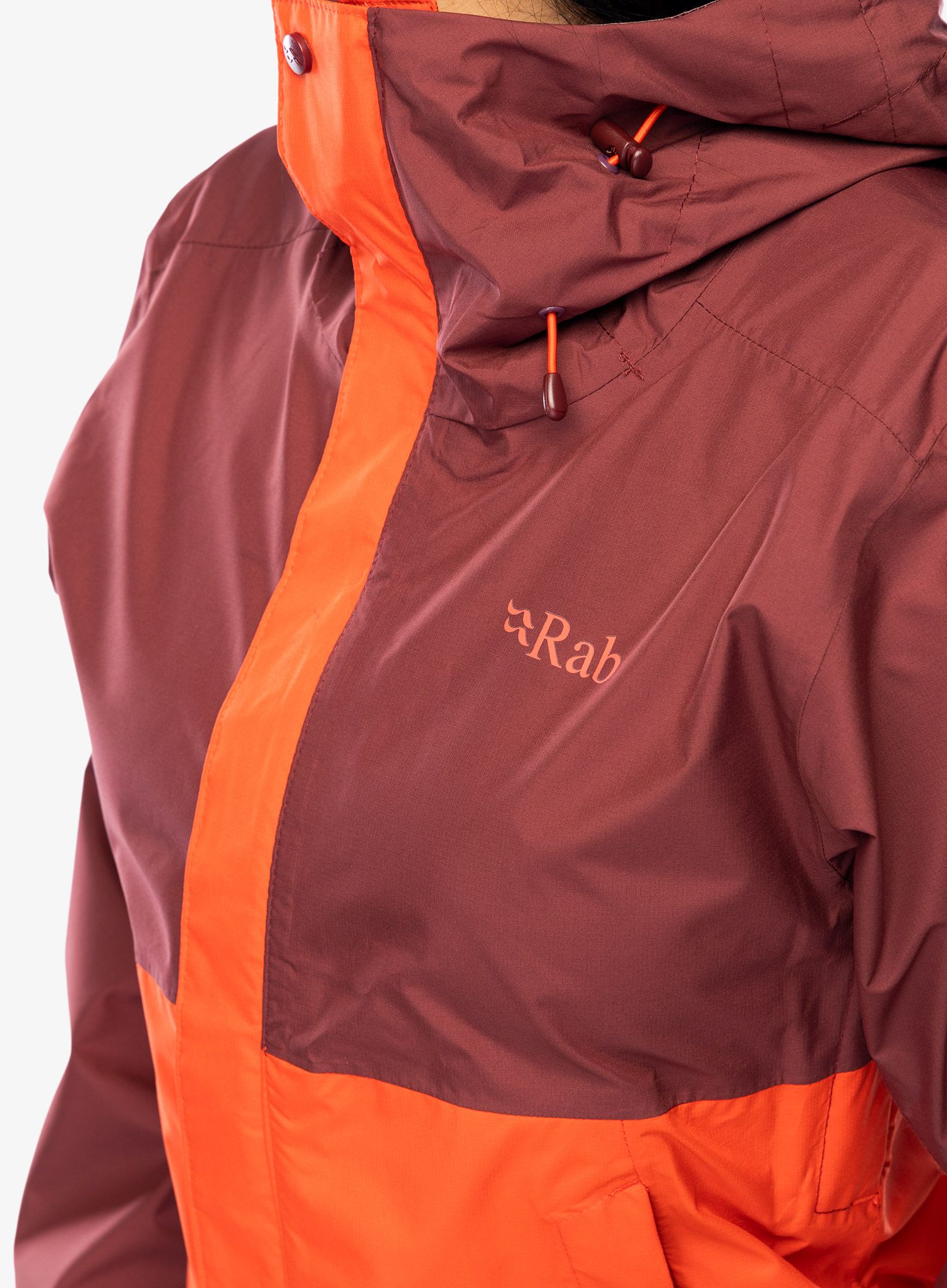 Ženska nepremočljiva jakna Rab Downpour Eco Jacket - deep heather/red grapefruit