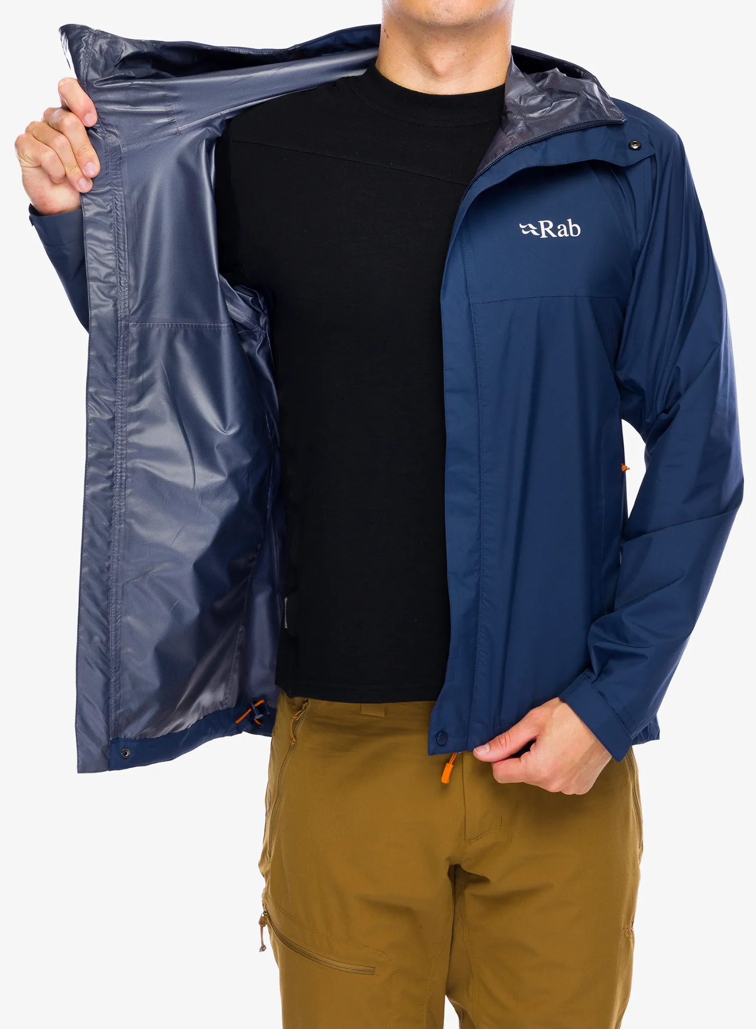 Nepremočljiva jakna Rab Downpour Eco Jacket - deep ink