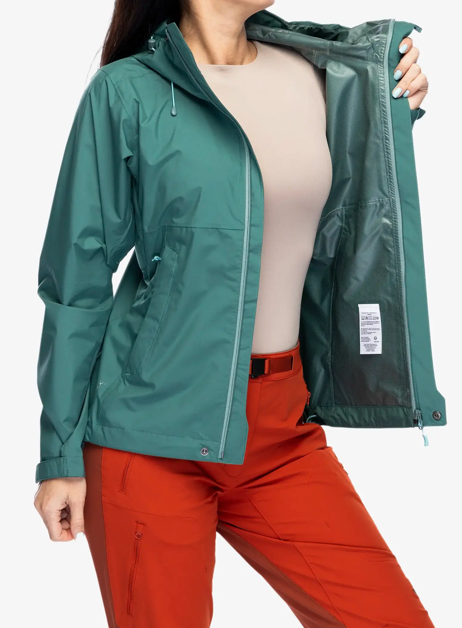 Ženska nepremočljiva jakna Rab Downpour Eco Jacket - eucalyptus
