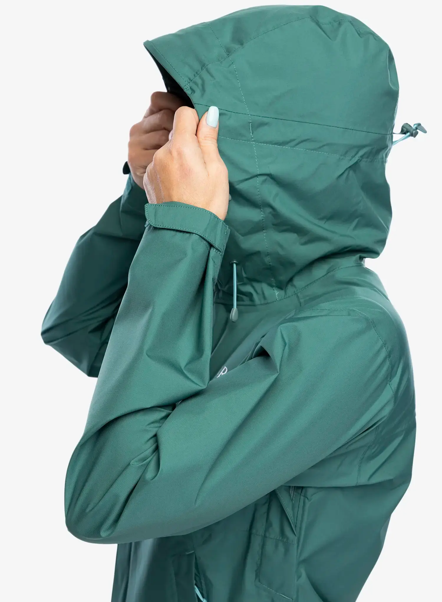 Ženska nepremočljiva jakna Rab Downpour Eco Jacket - eucalyptus