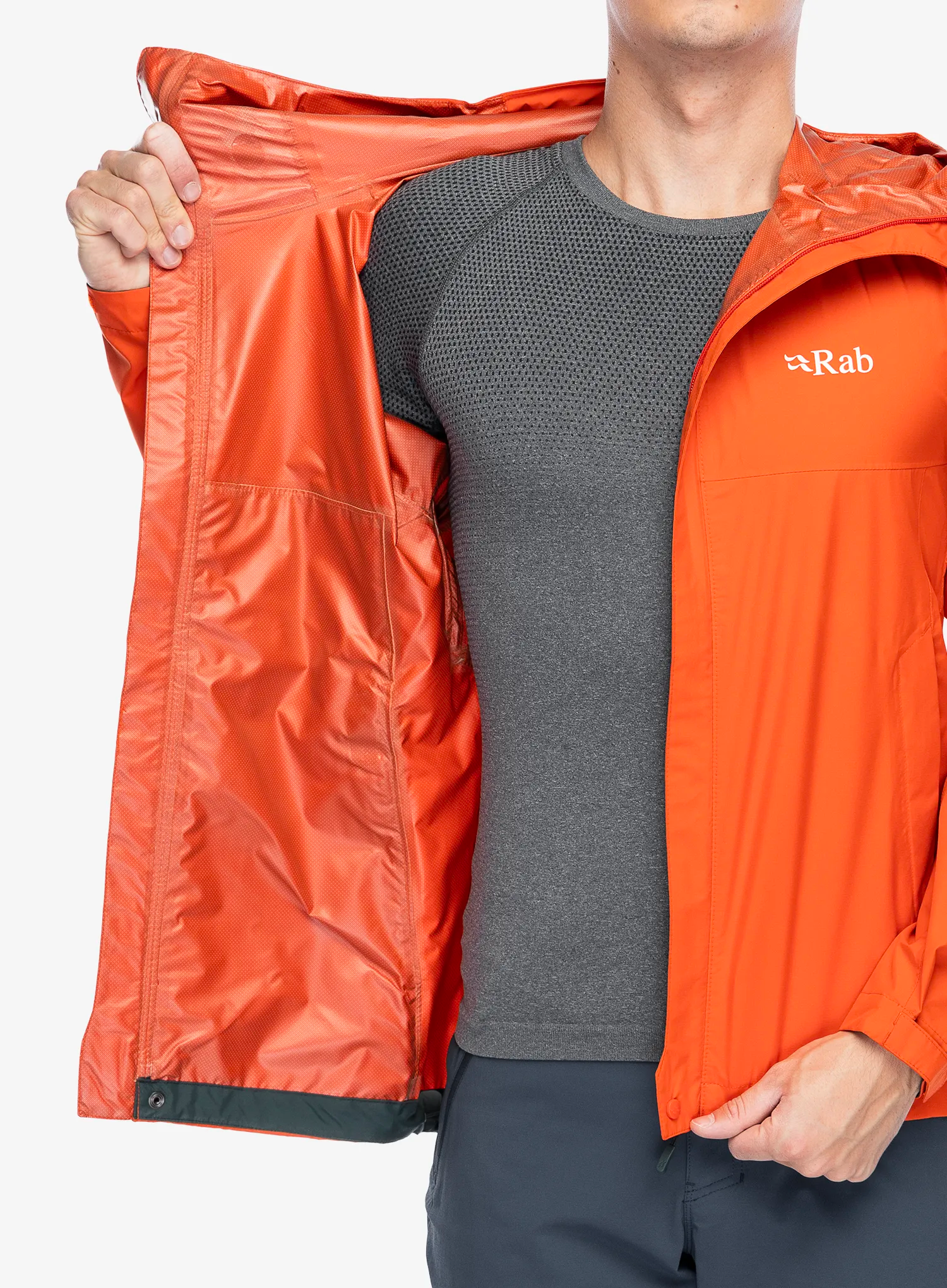 Nepremočljiva jakna Rab Downpour Eco Jacket - firecracker