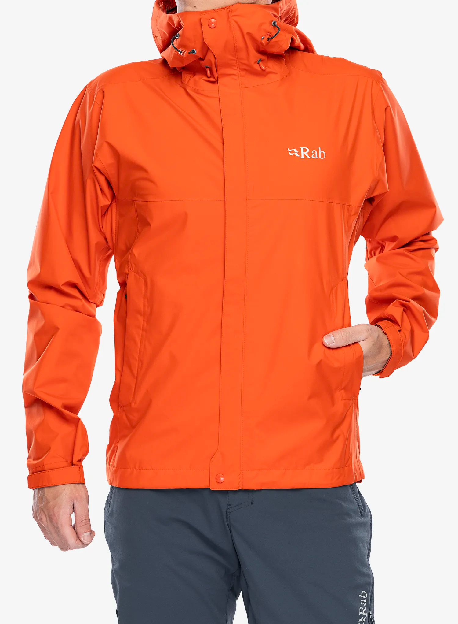 Nepremočljiva jakna Rab Downpour Eco Jacket - firecracker