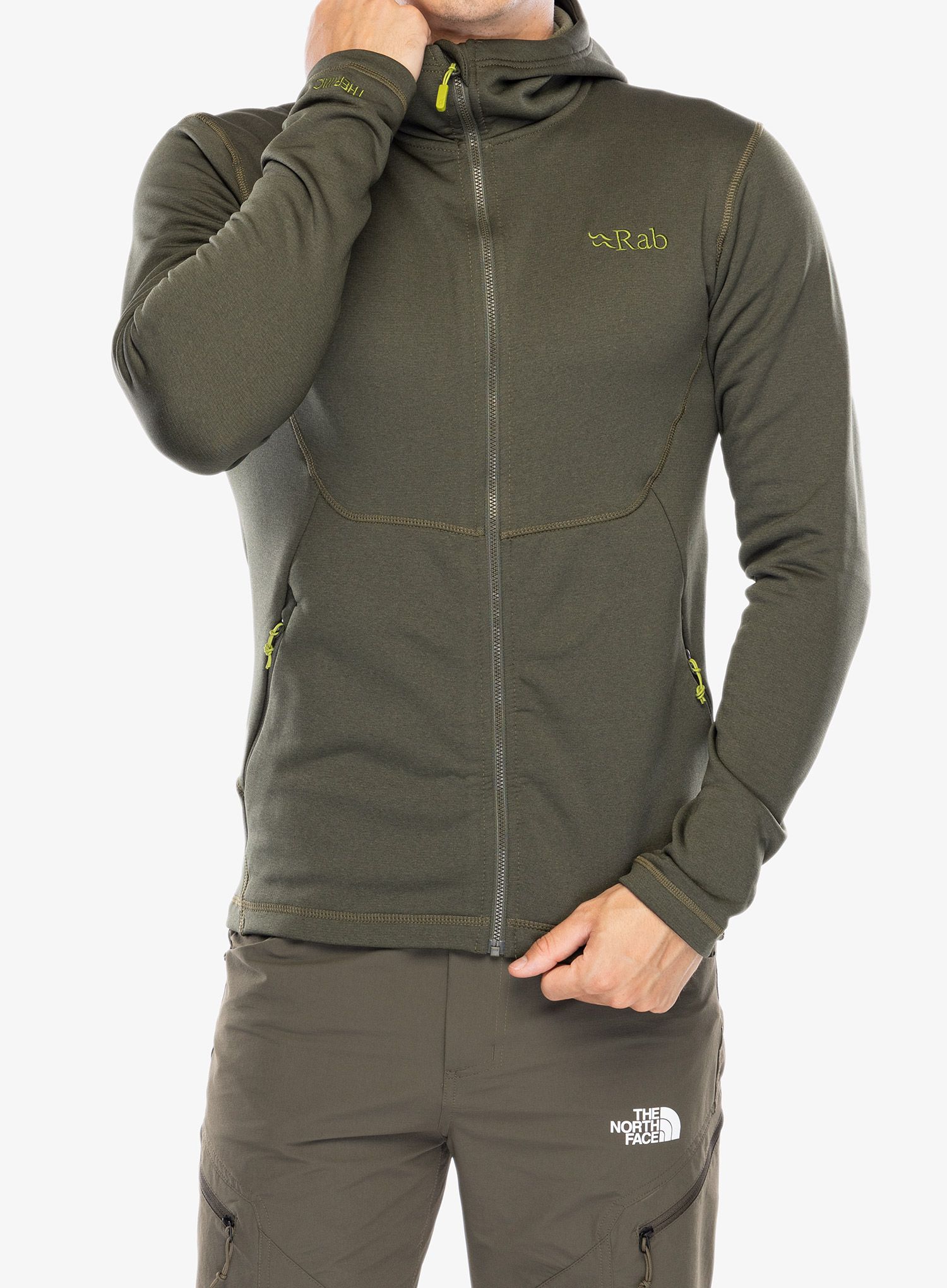 Flis Rab Geon Hoody - army