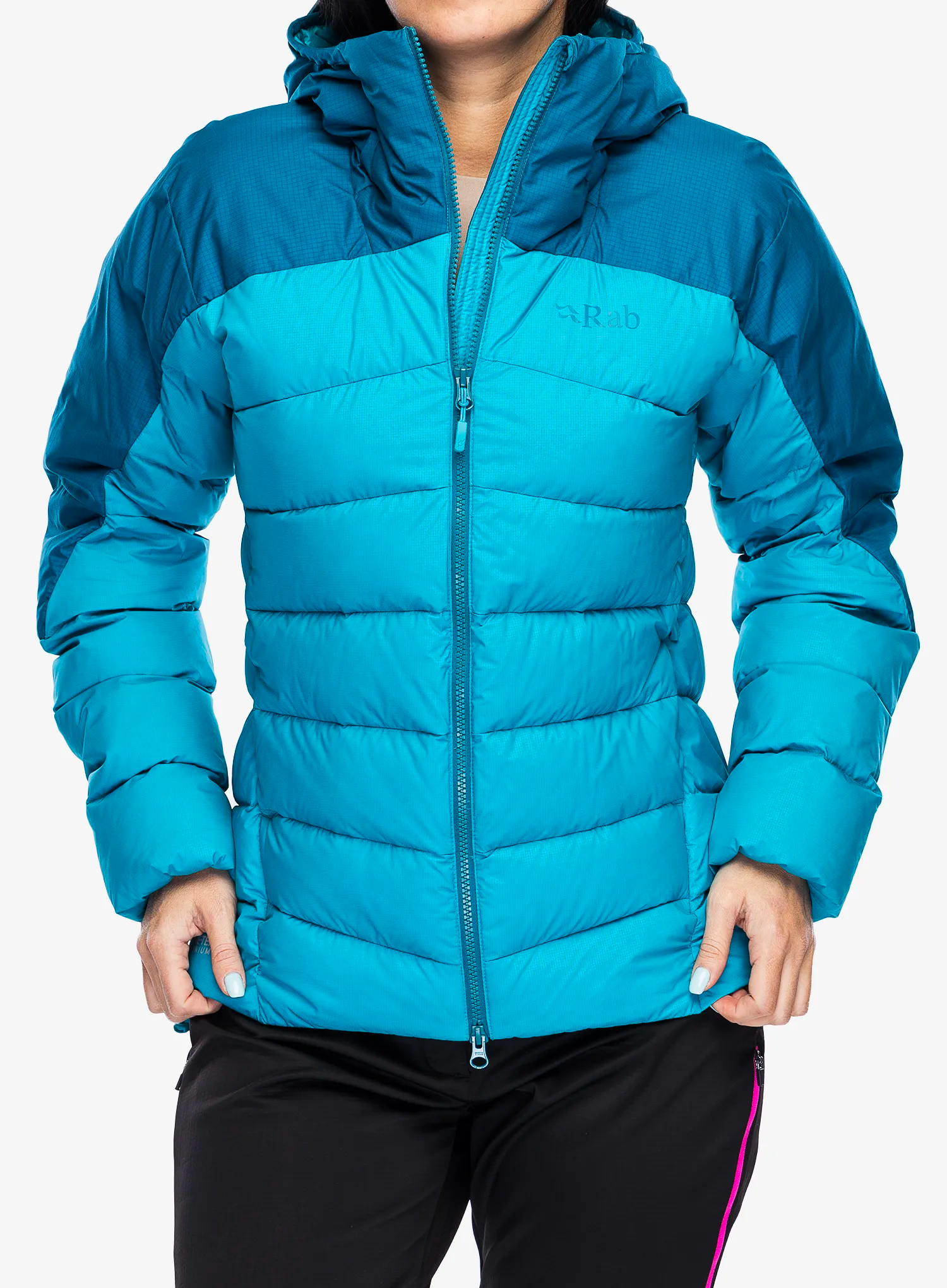 Ženska puhovka Rab Infinity Alpine Jacket - ultramarine/aquamarine