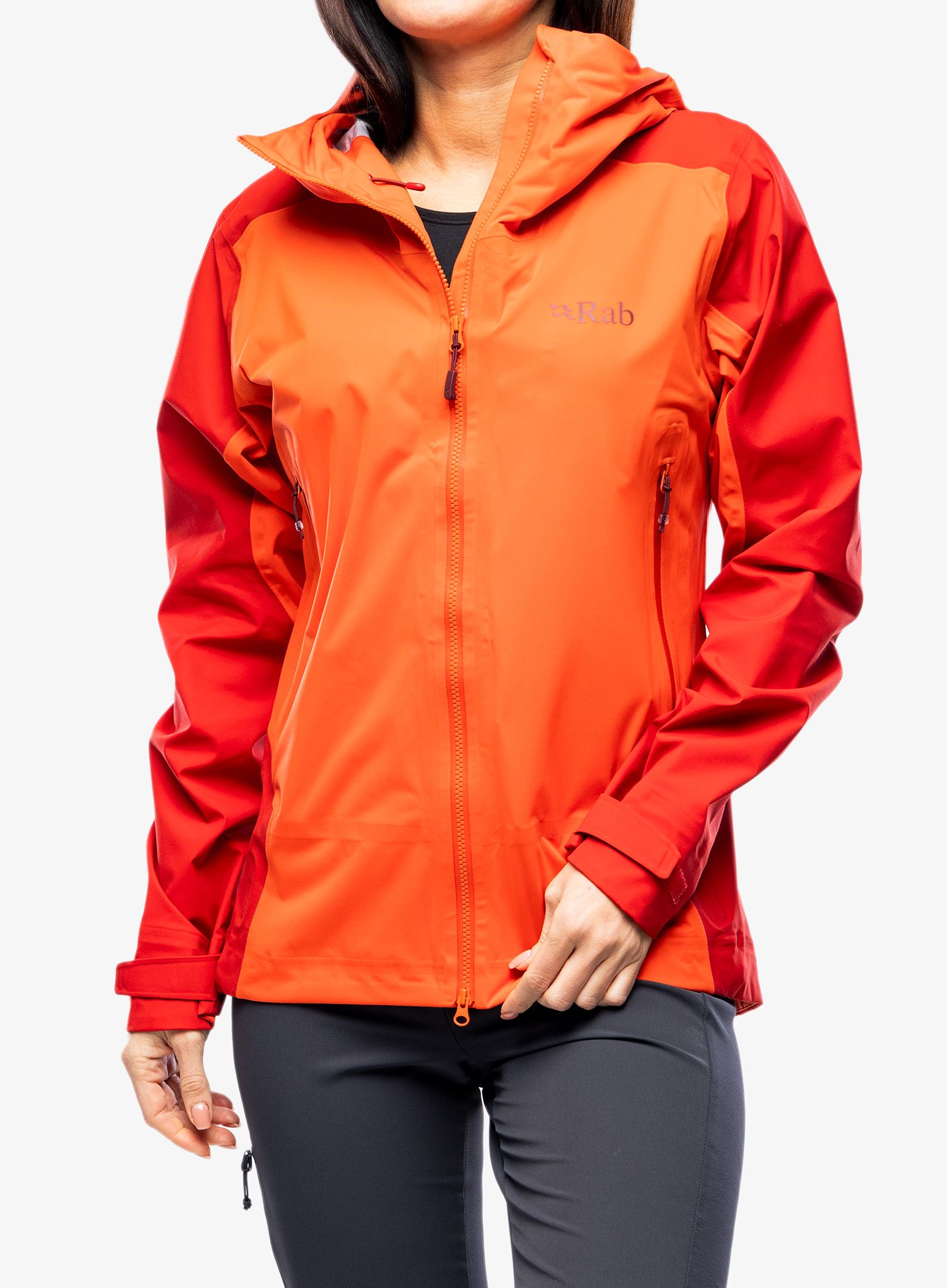 Ženska nepremočljiva jakna Rab Kinetic Alpine 2.0 Jacket - red grapefruit