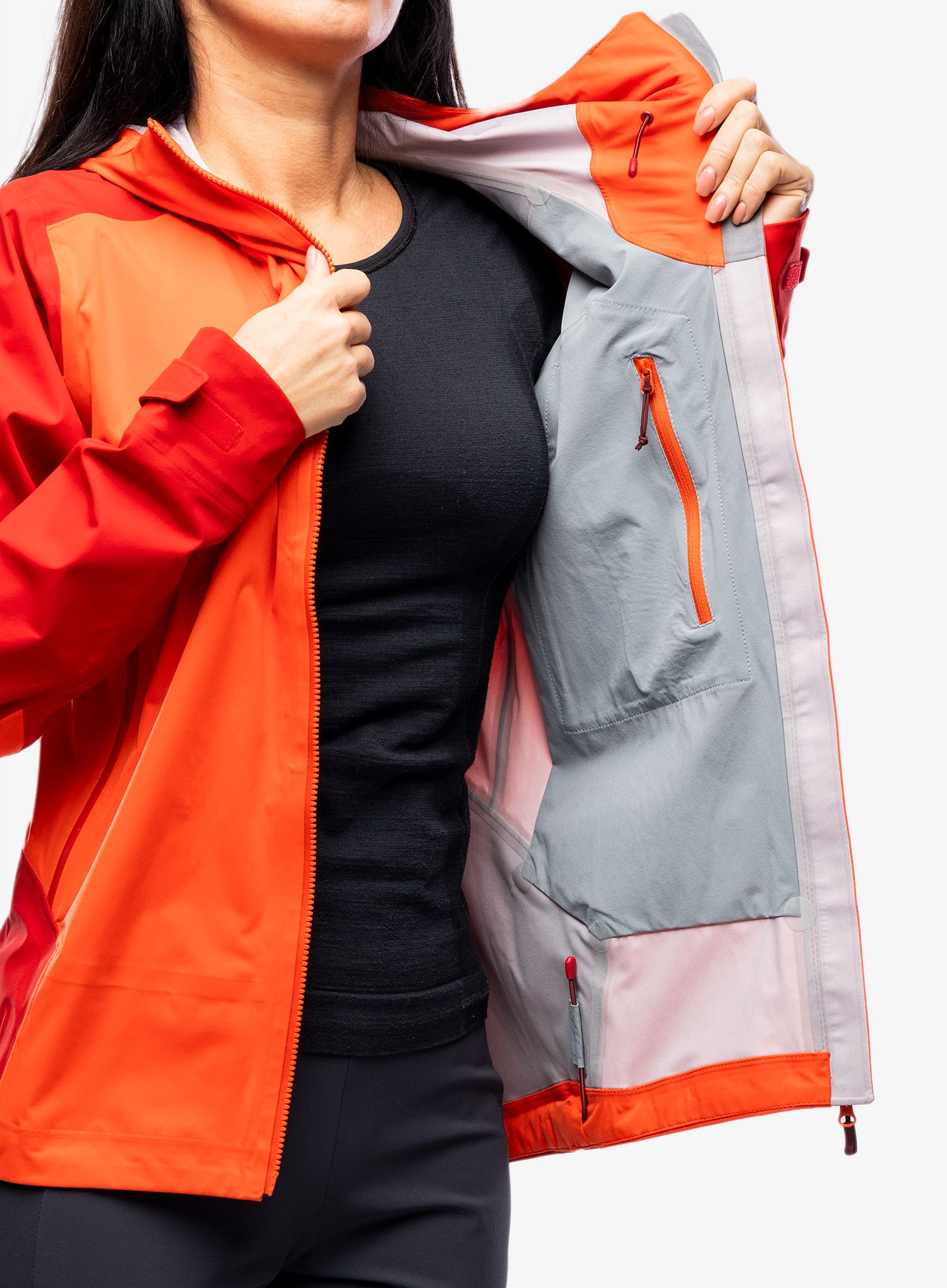 Ženska nepremočljiva jakna Rab Kinetic Alpine 2.0 Jacket - red grapefruit