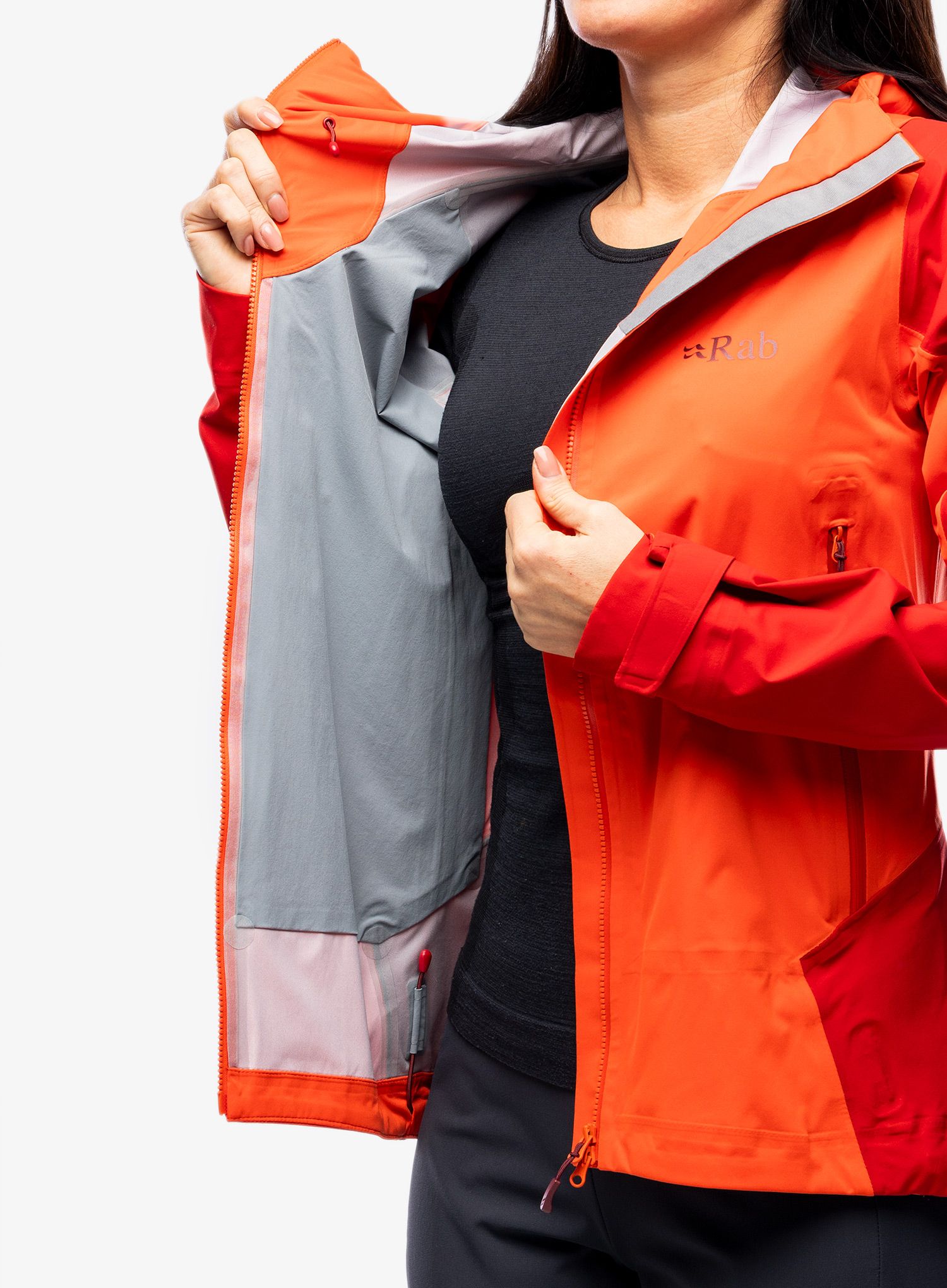 Ženska nepremočljiva jakna Rab Kinetic Alpine 2.0 Jacket - red grapefruit