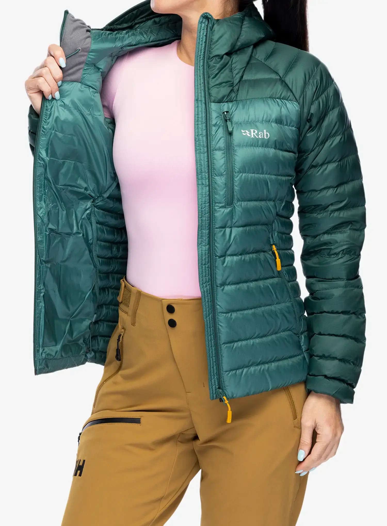 Ženska puhovka Rab Microlight Alpine Jacket - green slate/eucalyptus