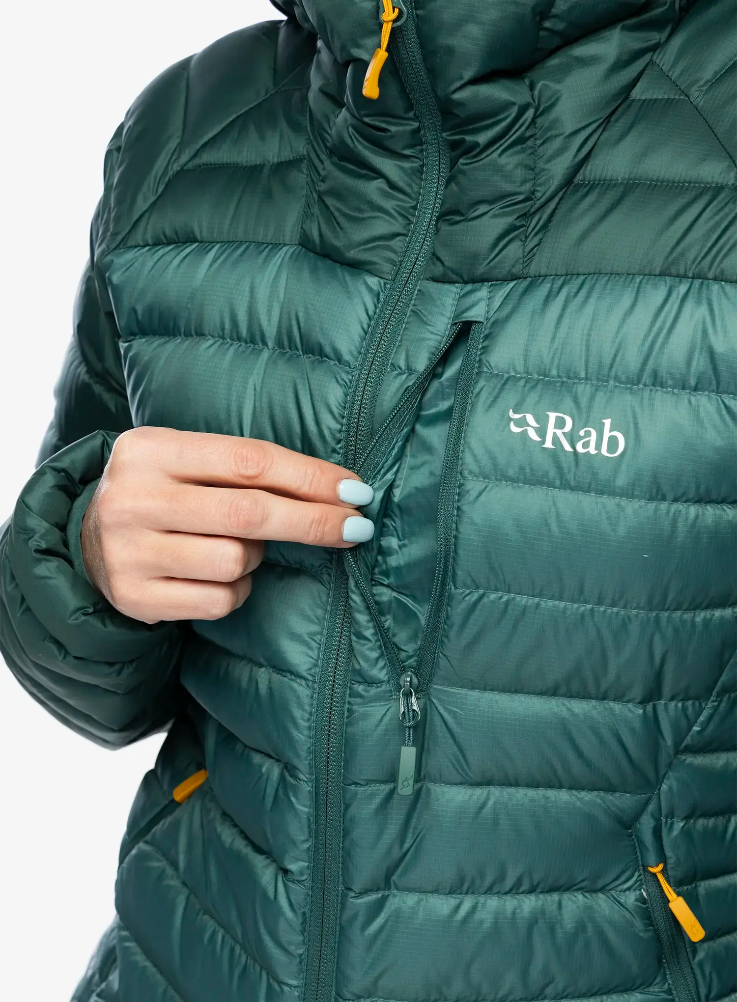 Ženska puhovka Rab Microlight Alpine Jacket - green slate/eucalyptus