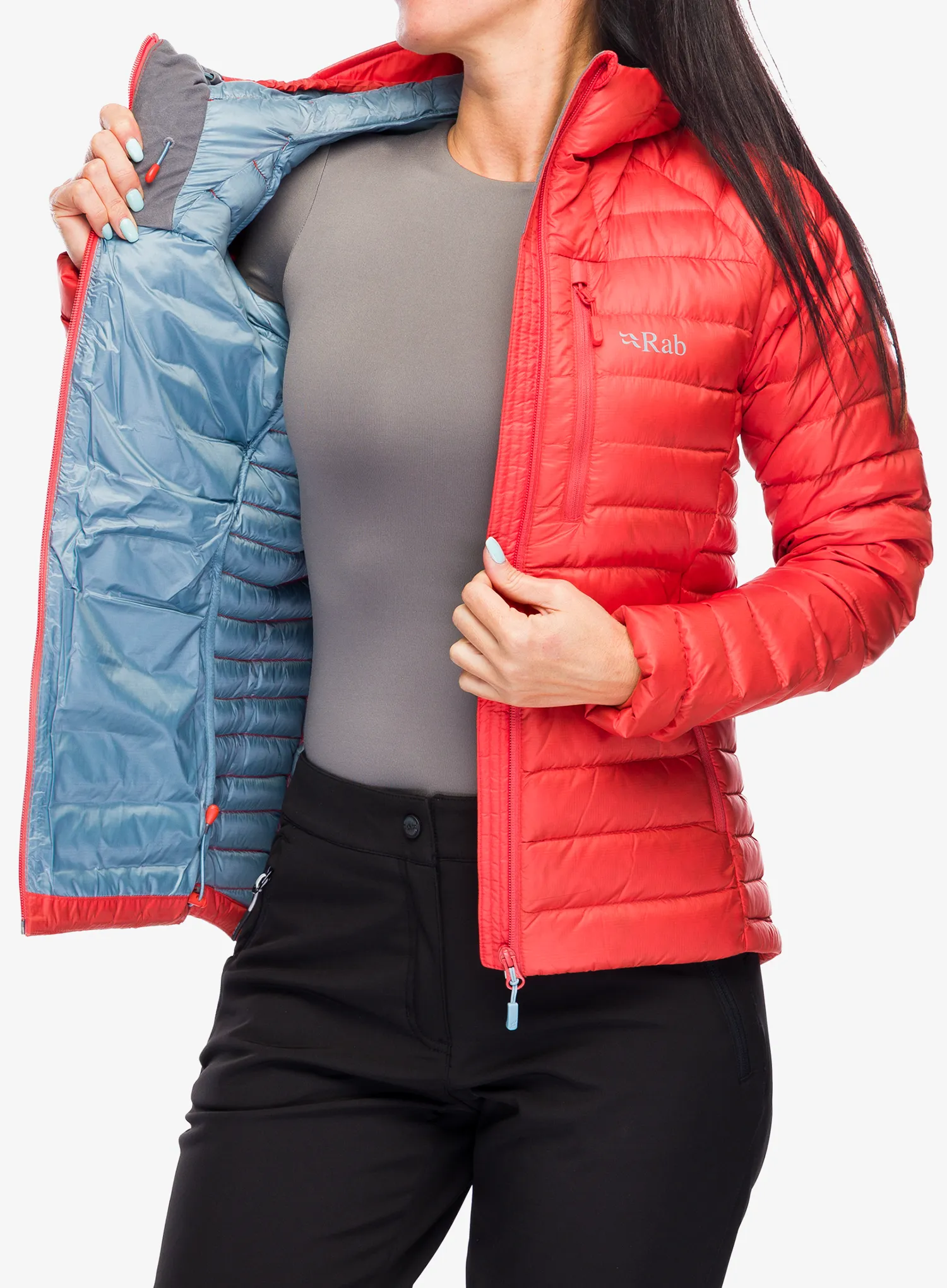 Ženska puhovka Rab Microlight Alpine Jacket - red grapefruit