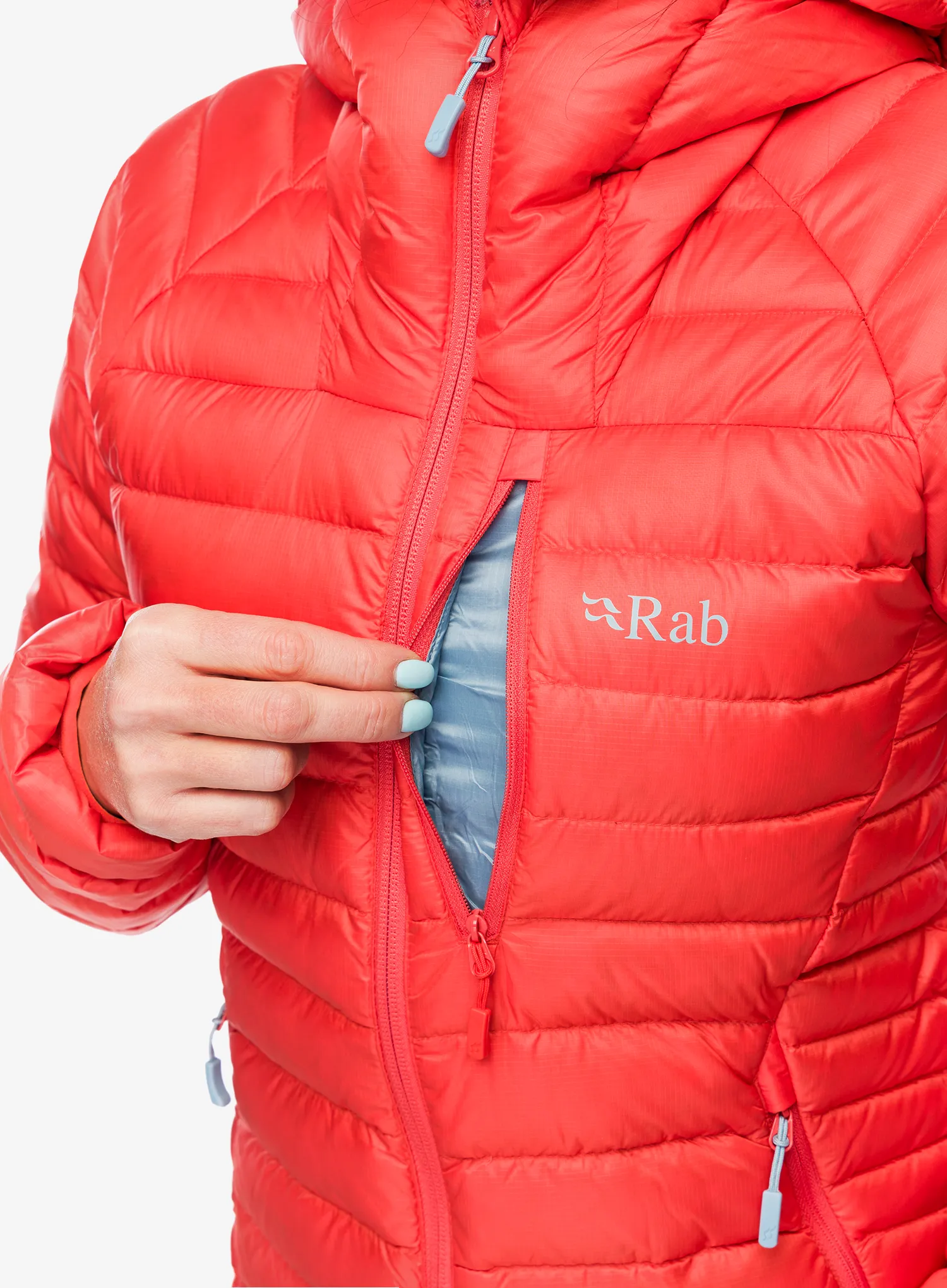Ženska puhovka Rab Microlight Alpine Jacket - red grapefruit