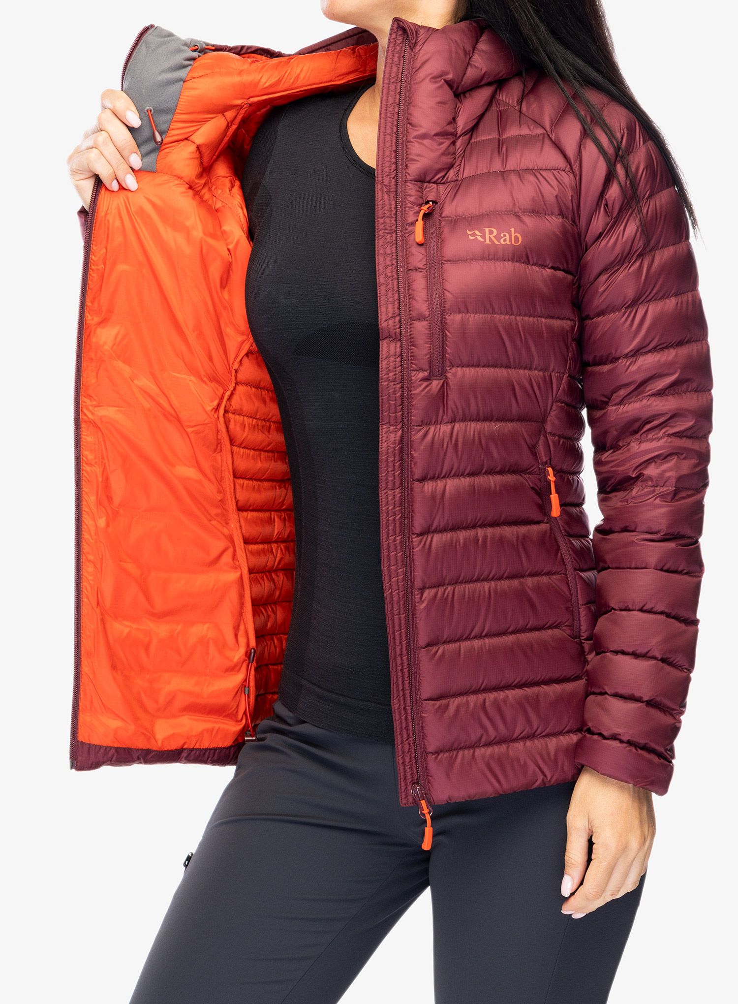 Ženska jakna Rab Microlight Alpine Long Jacket - deep heather